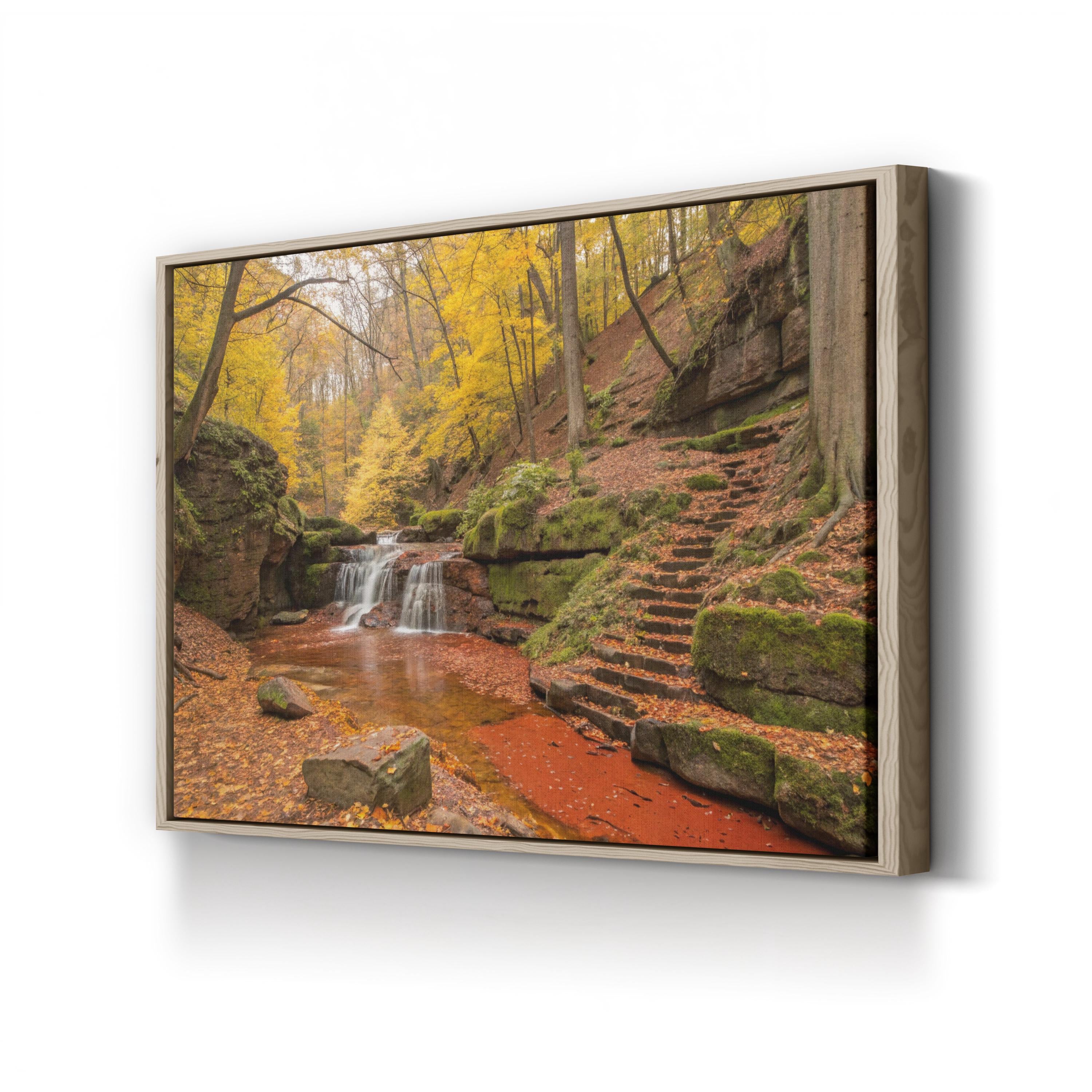 Ash Cave Waterfall Hocking Hills – Vintage Photography Wall Art | Ohio Landscape Canvas Print