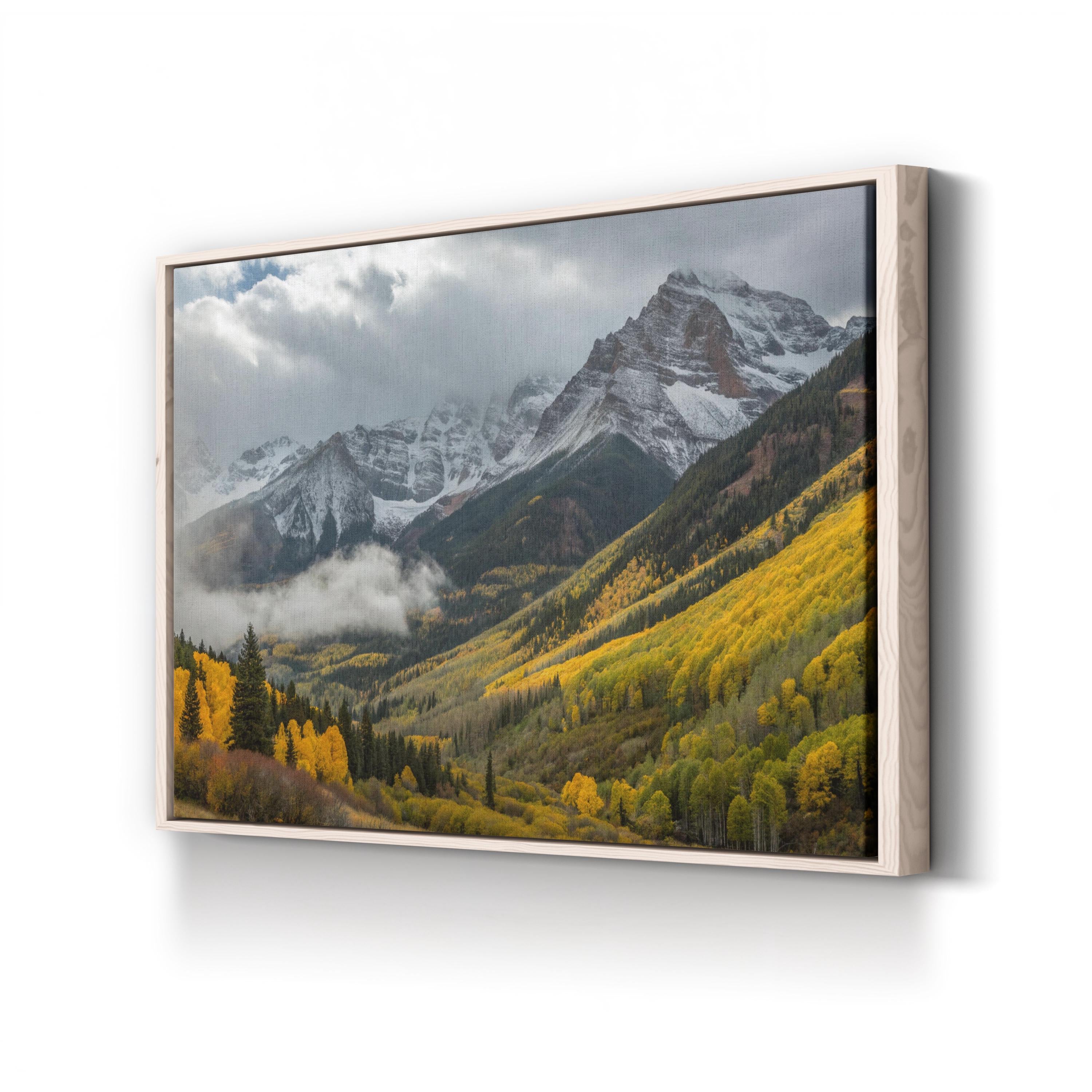 Autumn Mountain Foliage – Vintage Photography Wall Art | Vibrant Fall Landscape Canvas Print