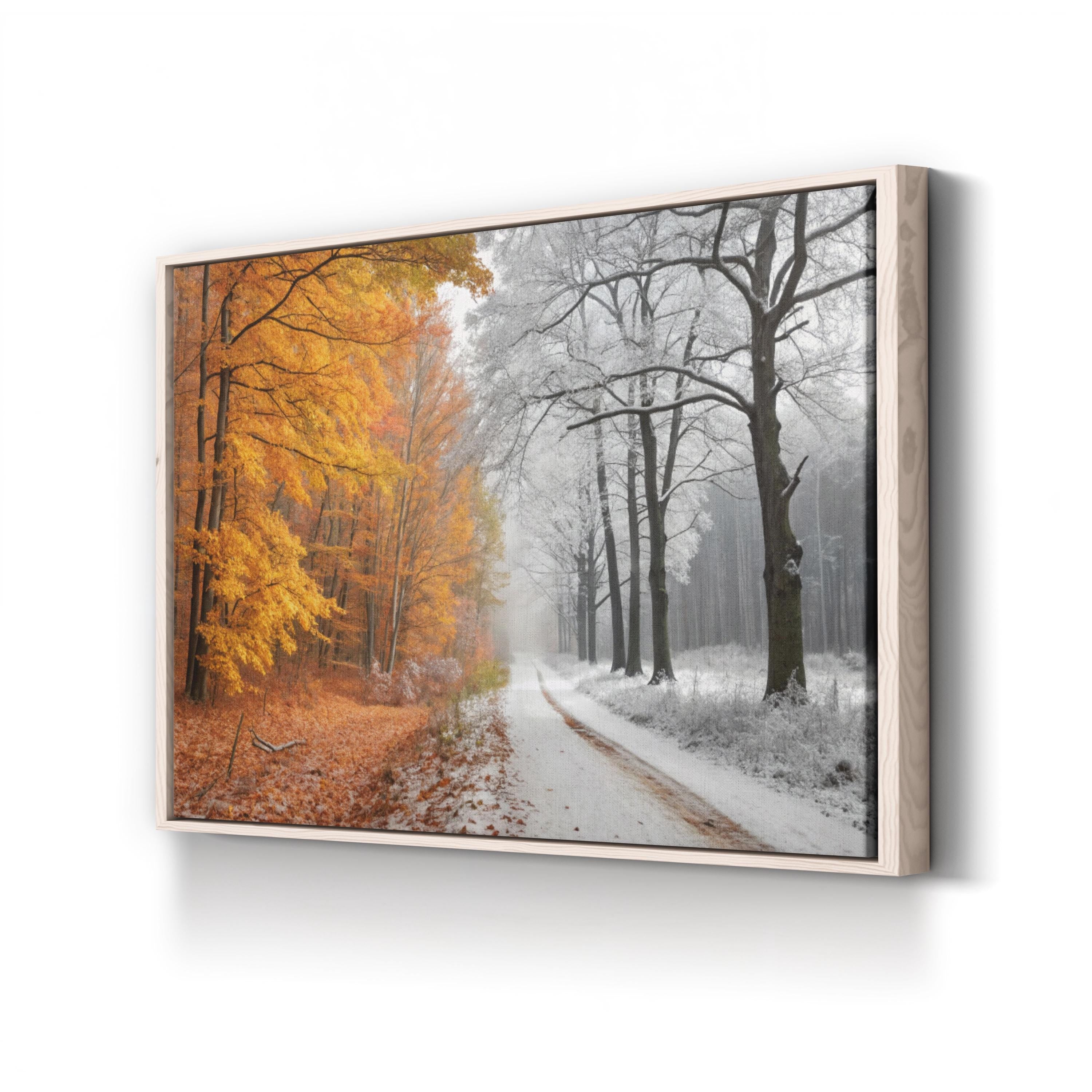Autumn to Winter Transition – Vintage Photography Wall Art | Seasonal Landscape Canvas Print