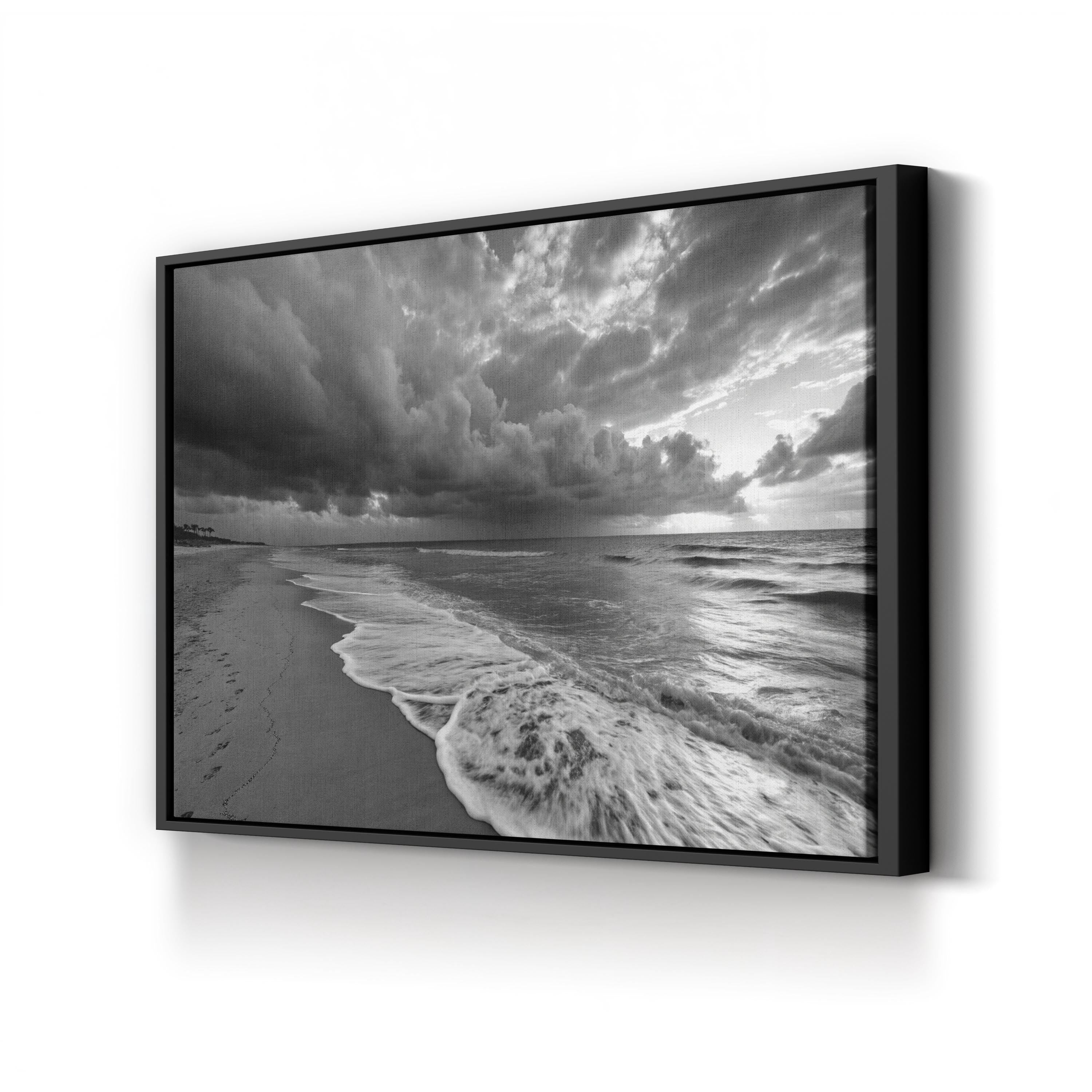 Bali Beach Ocean Wave – Vintage Photography Wall Art | Black & White Coastal Canvas Print