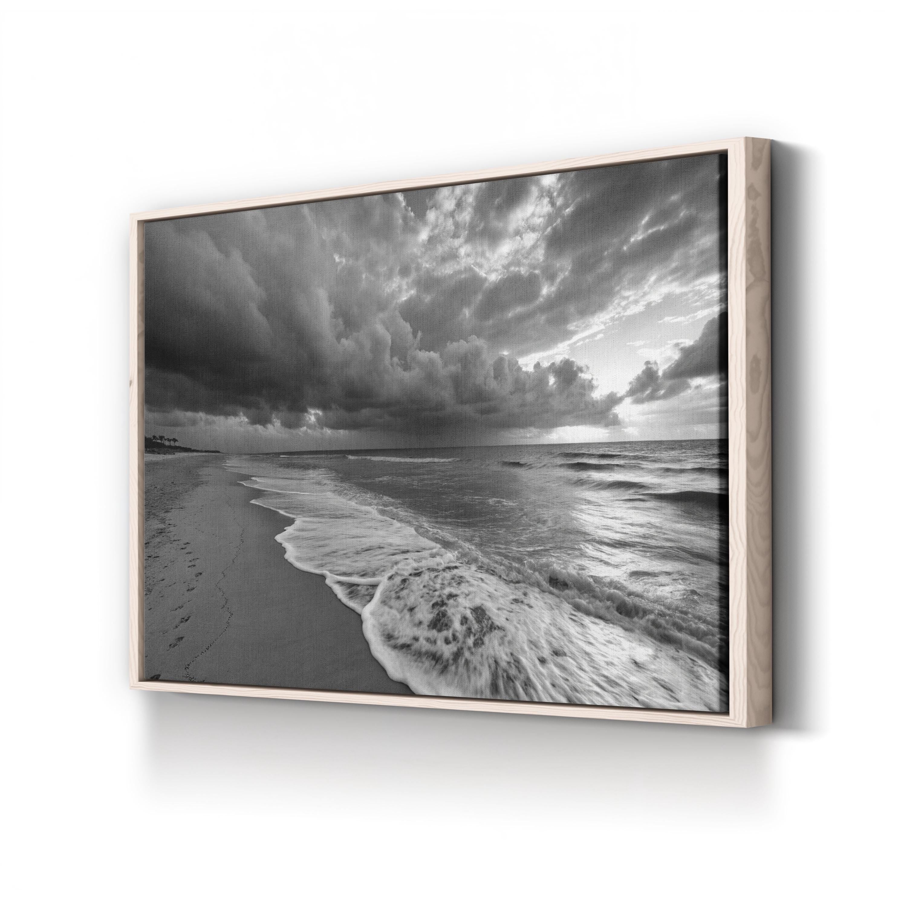 Bali Beach Ocean Wave – Vintage Photography Wall Art | Black & White Coastal Canvas Print