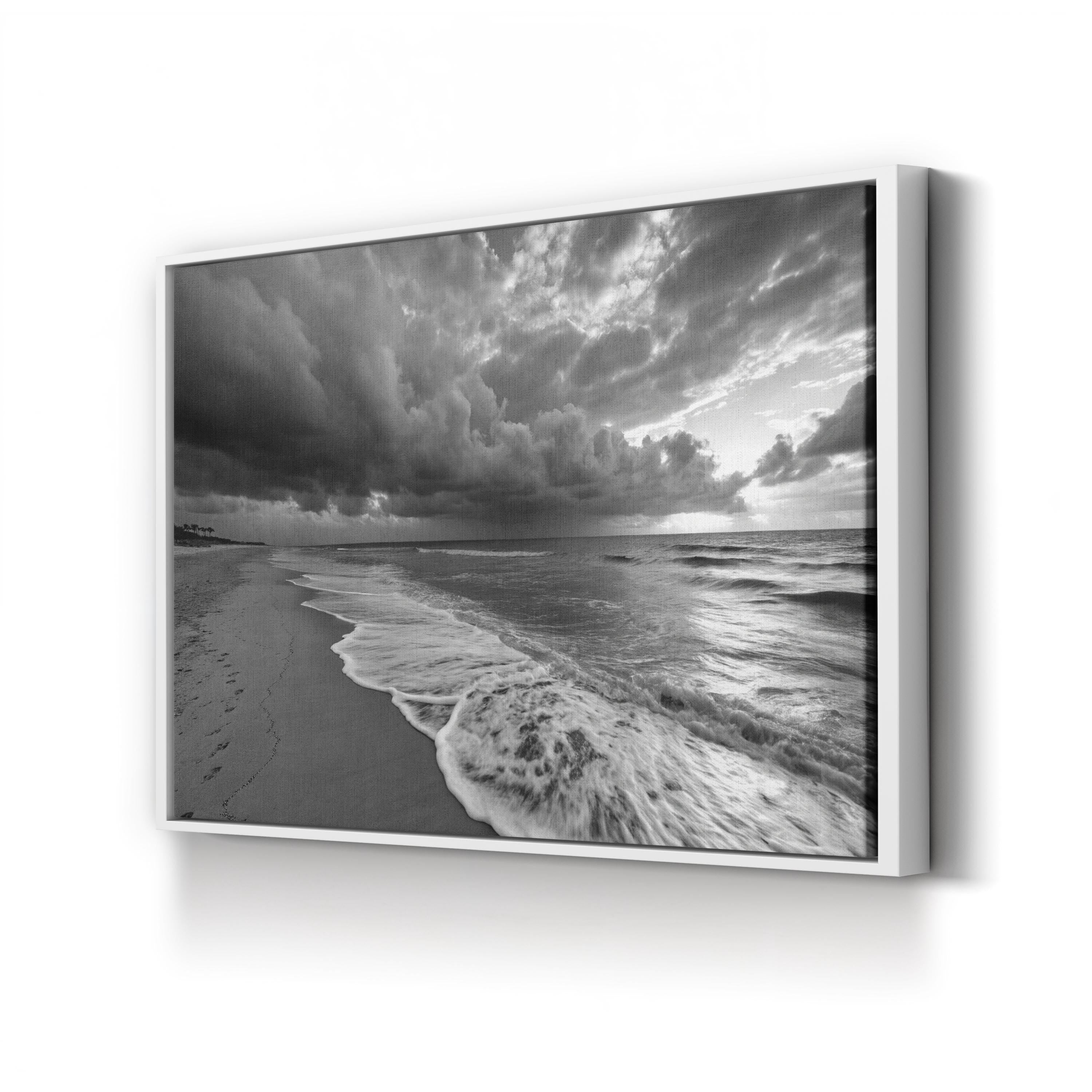 Bali Beach Ocean Wave – Vintage Photography Wall Art | Black & White Coastal Canvas Print