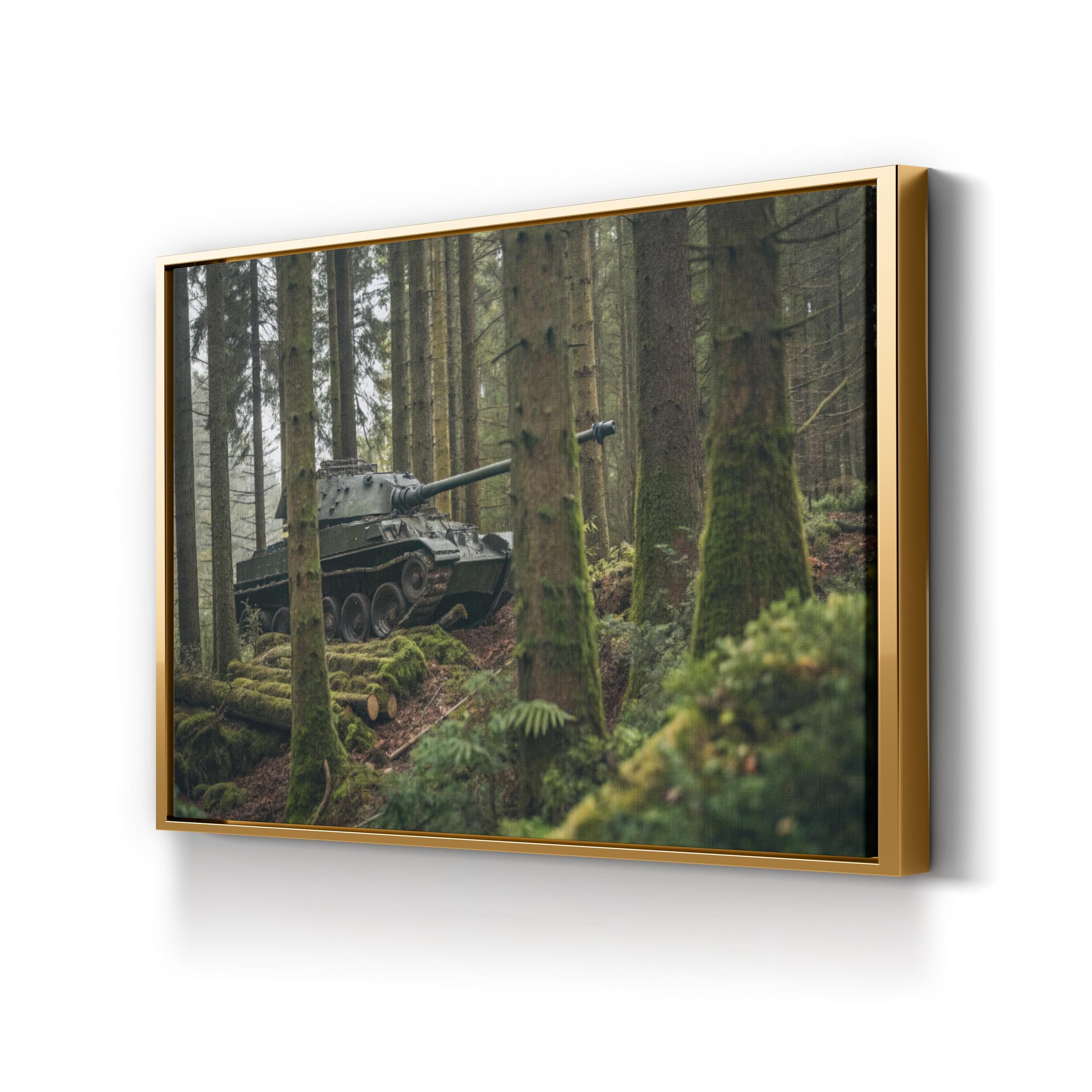 Belleau Wood Military Tank in Autumn Forest Landscape