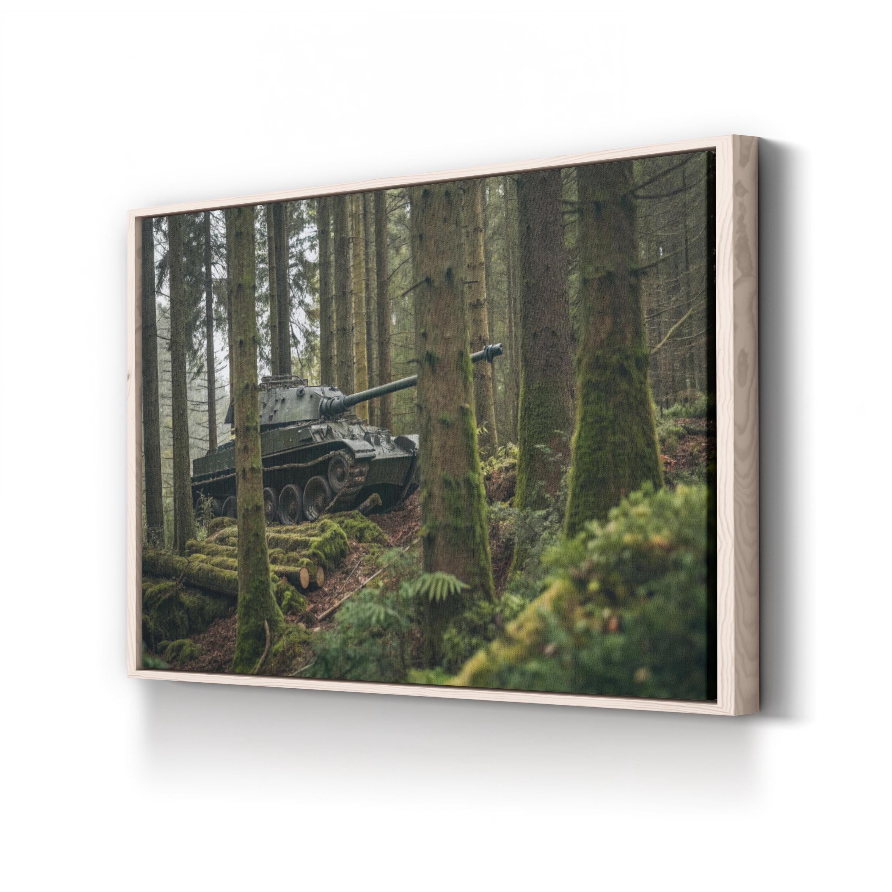Belleau Wood Military Tank in Autumn Forest Landscape