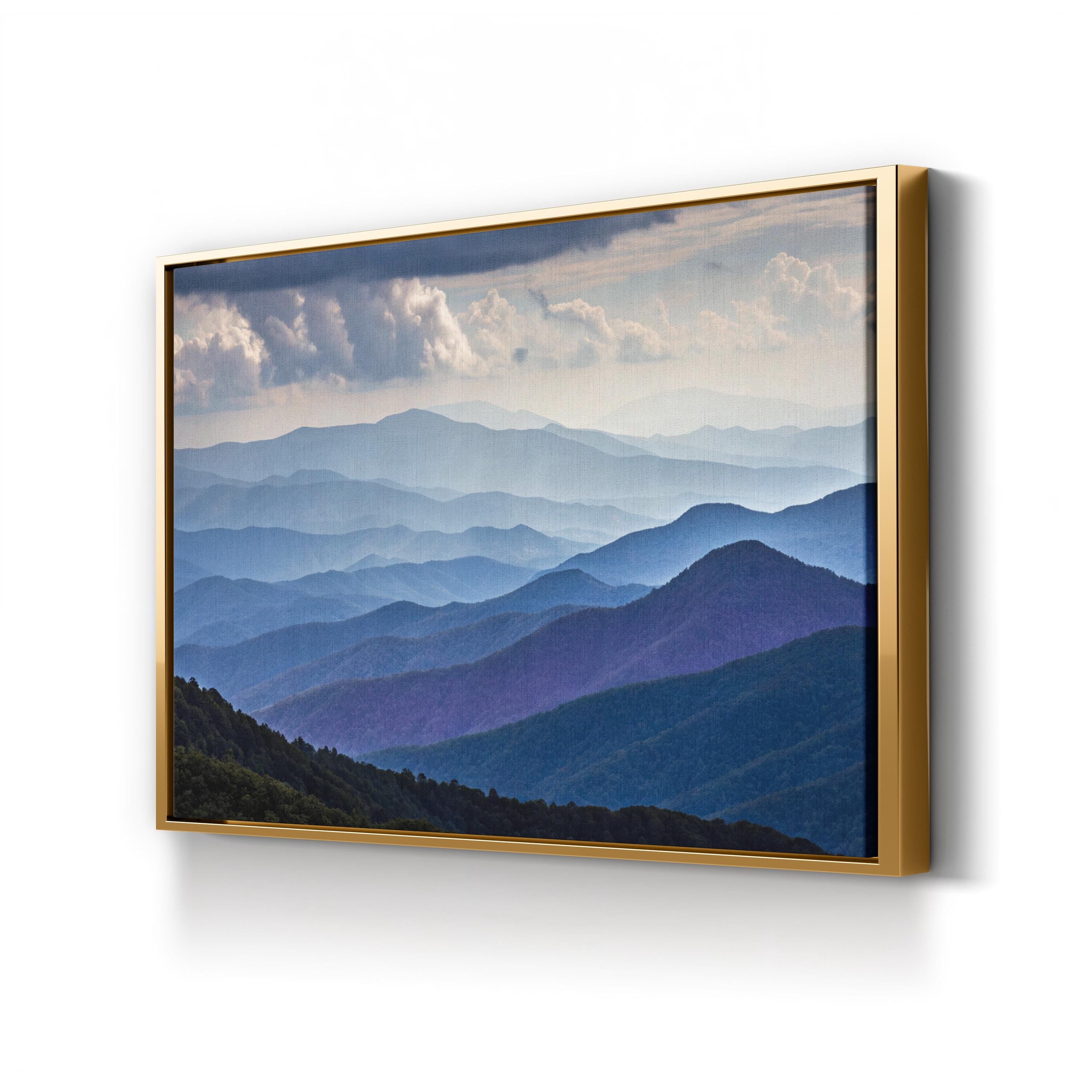 Blue Hills Layered Landscape – Vintage Photography Wall Art | Peaceful Nature Canvas Print