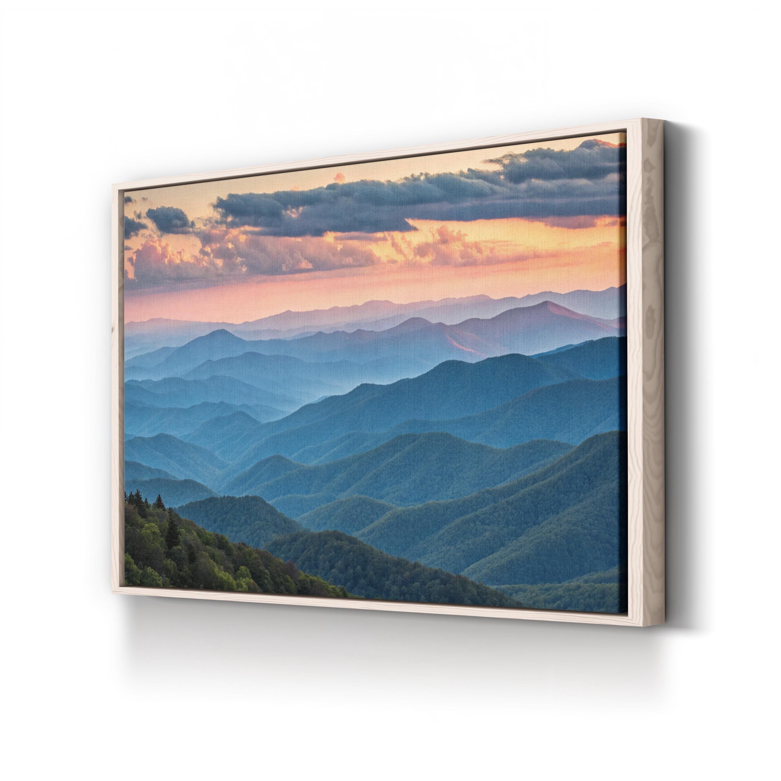 Blue Ridge Mountains Sunset – Vintage Photography Wall Art | Scenic Nature Canvas Print