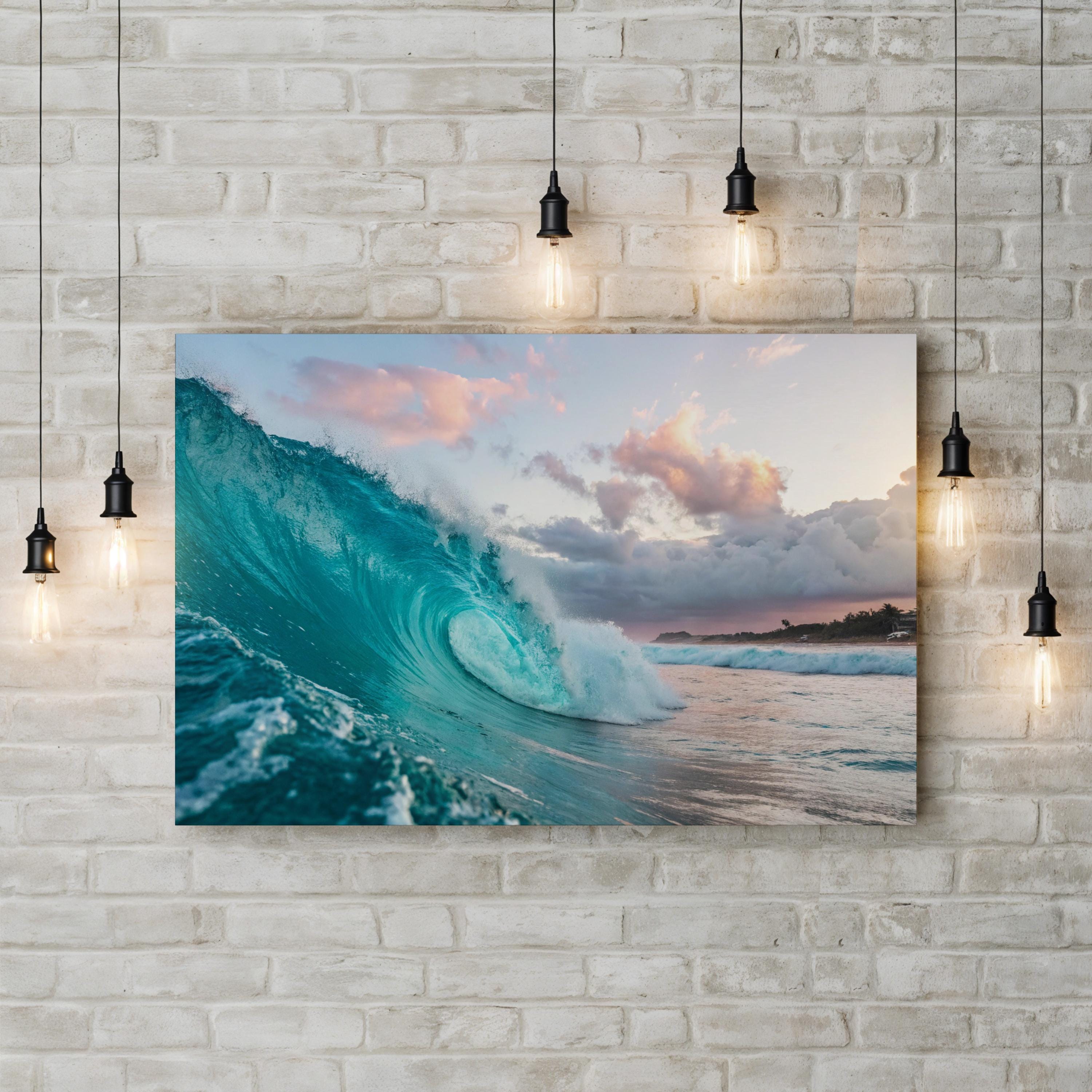 Blue Ocean Waves — Modern Coastal Seascape Canvas Wall Art