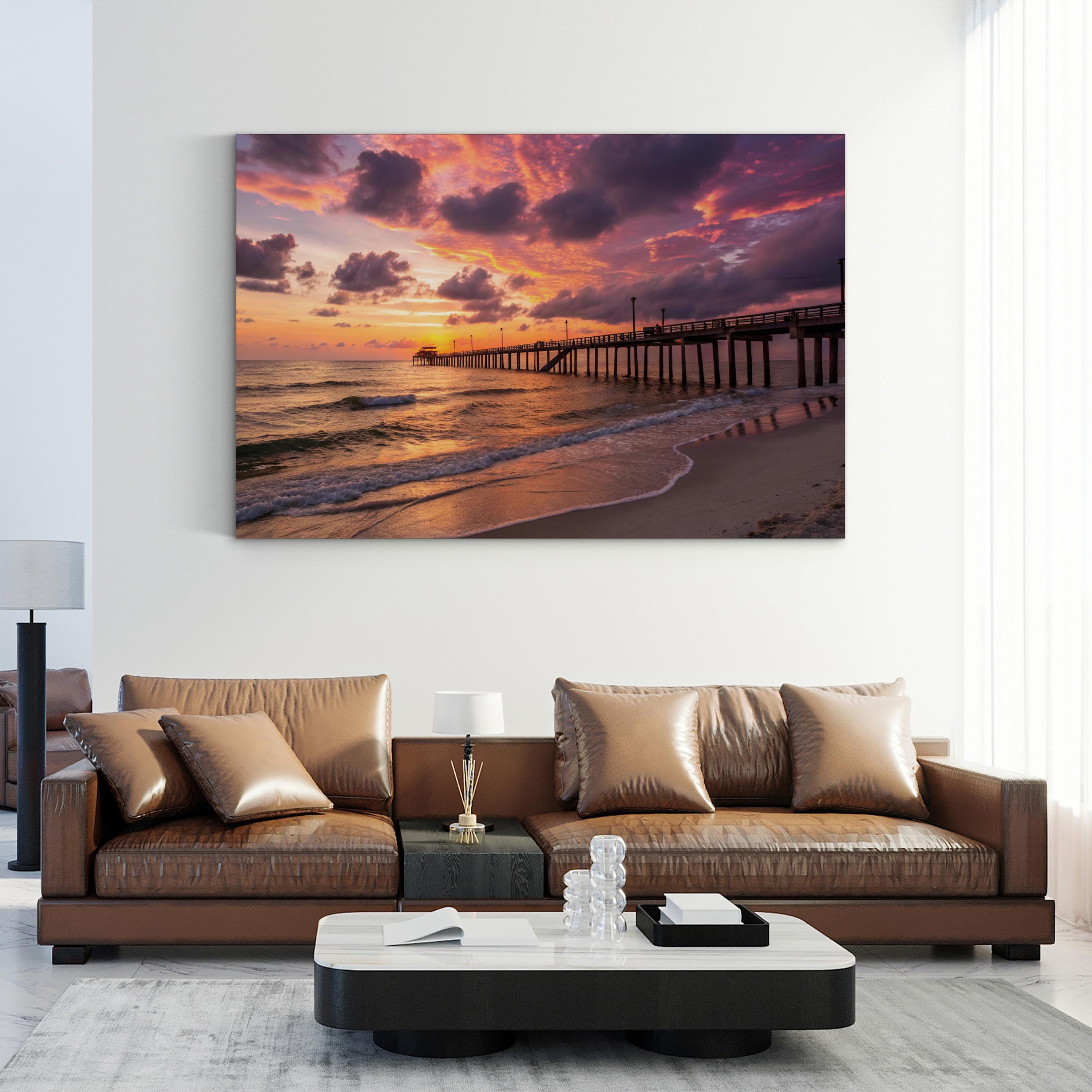 Corpus Christi Pier at Sunset — Corpus Christi, Texas Coastal Canvas Wall Art
