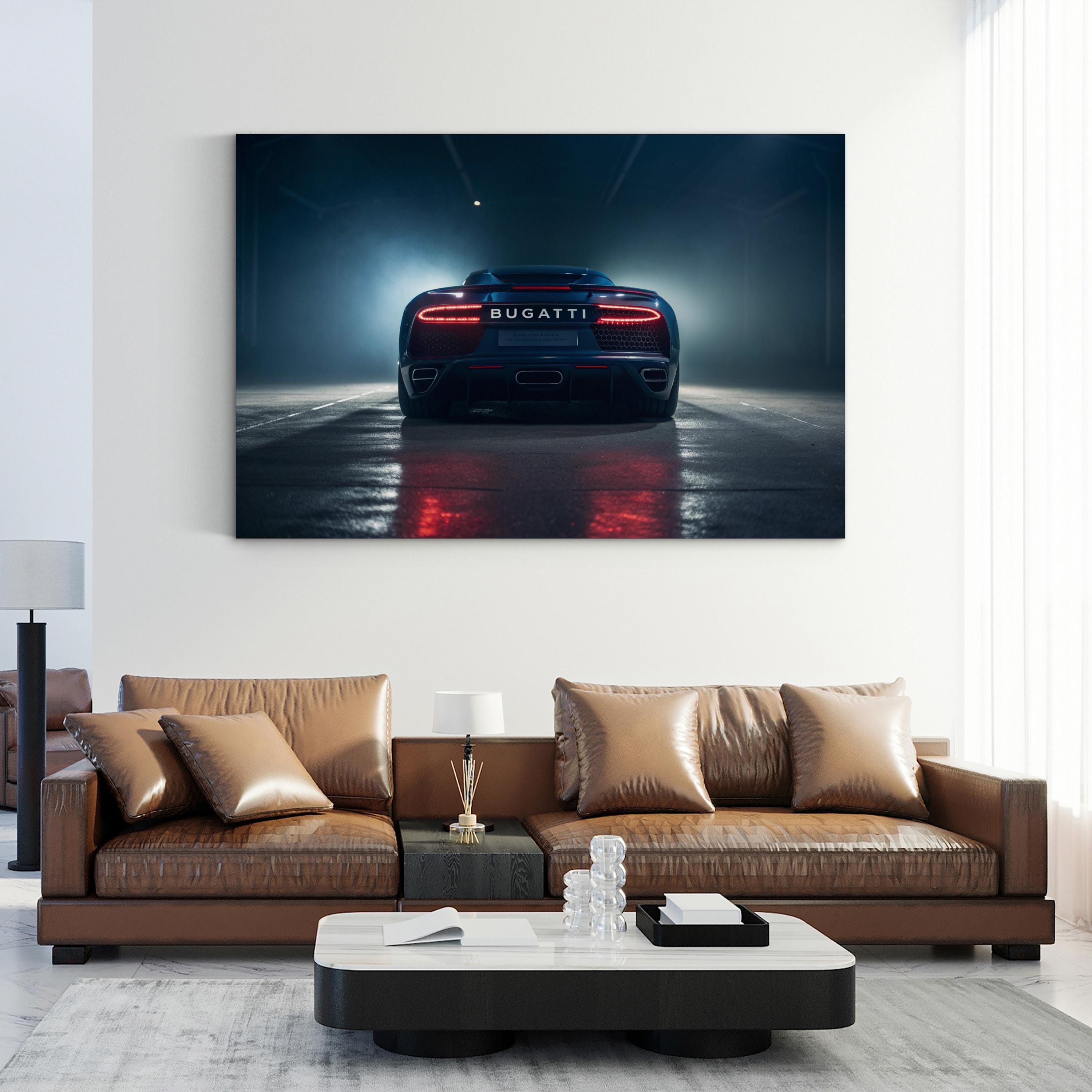 Bugatti V3 Canvas Art – Luxury Sports Car Rear View
