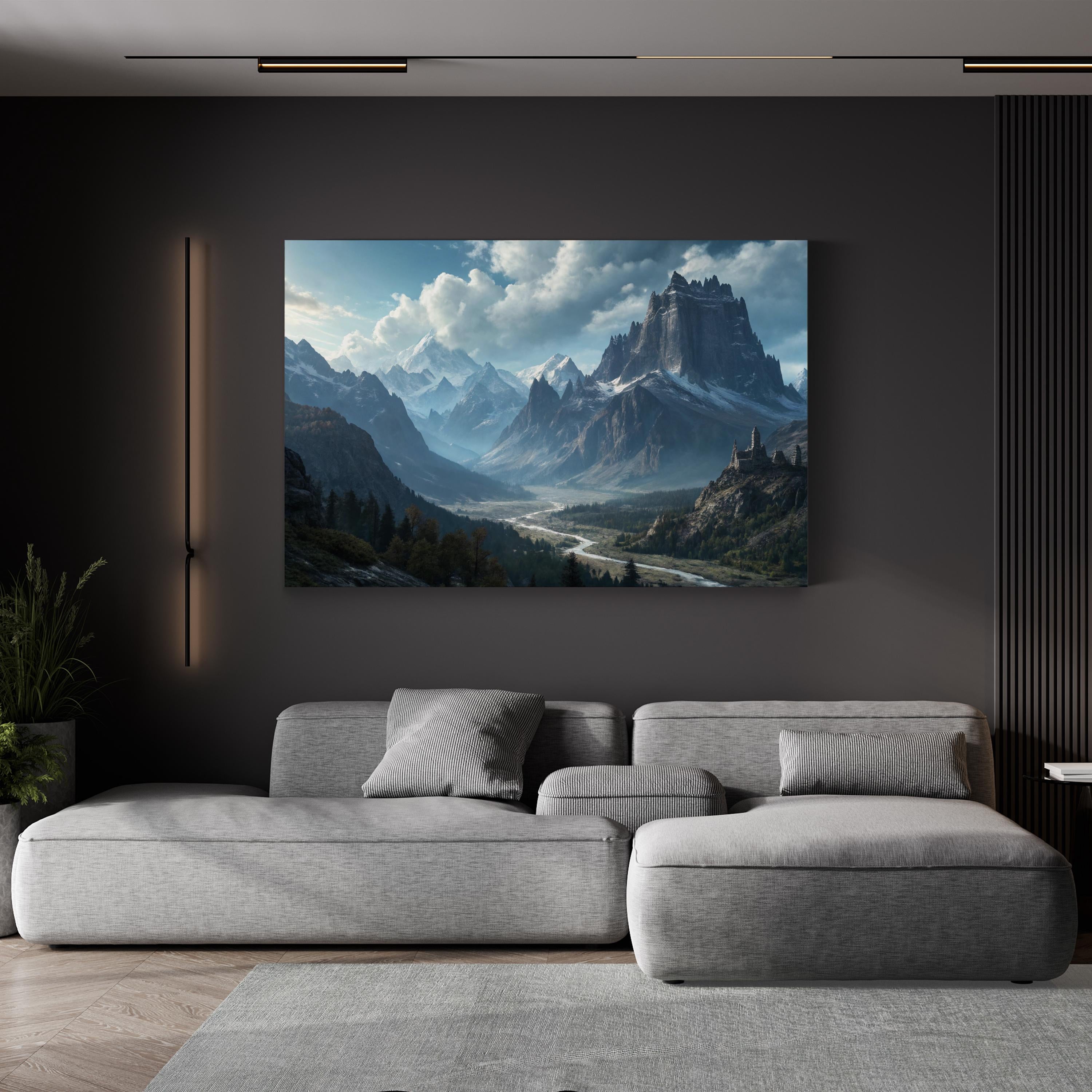 Rocky Ridge Dramatic Peaks – Vintage Photography Wall Art | Mountain Landscape Canvas Print