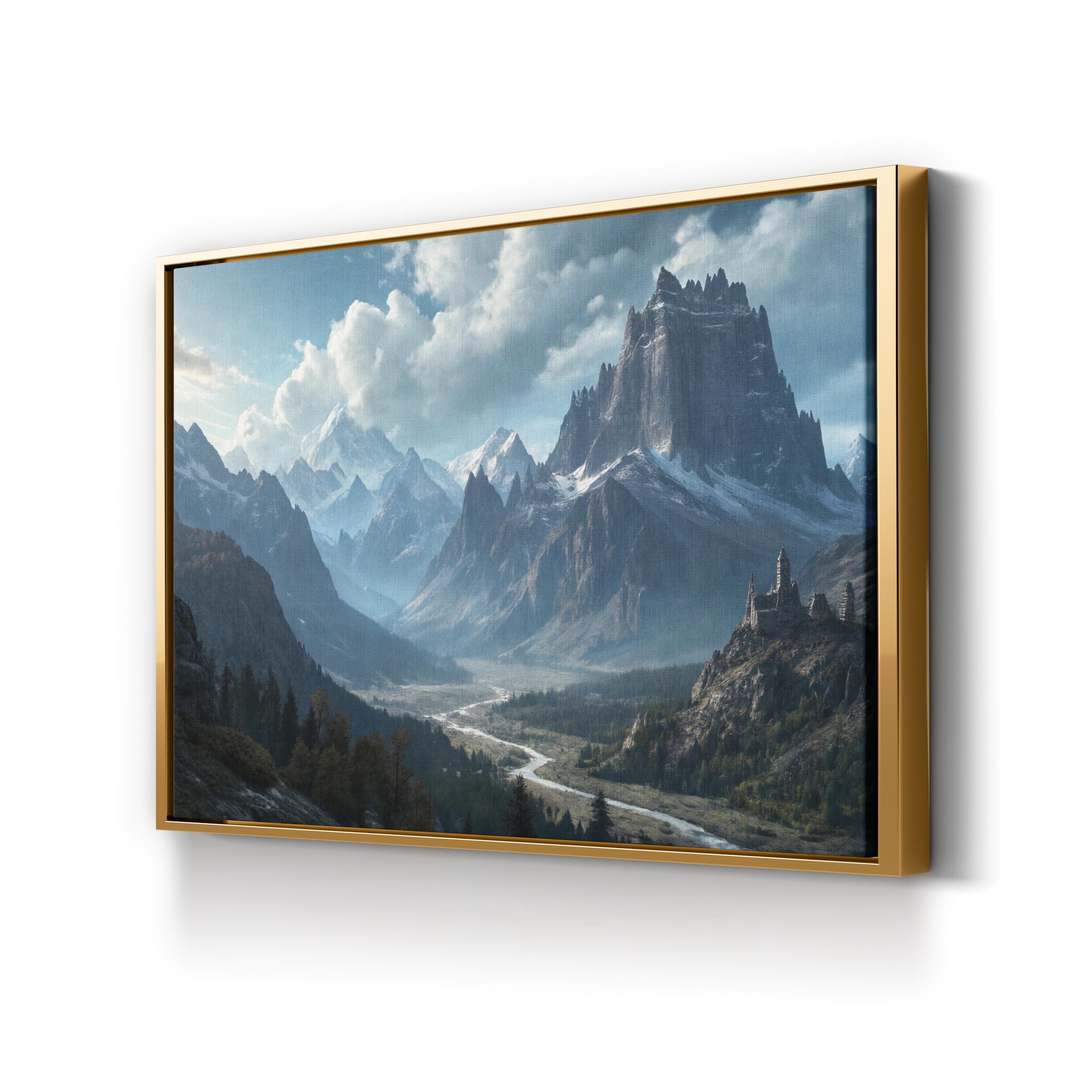 Rocky Ridge Dramatic Peaks – Vintage Photography Wall Art | Mountain Landscape Canvas Print