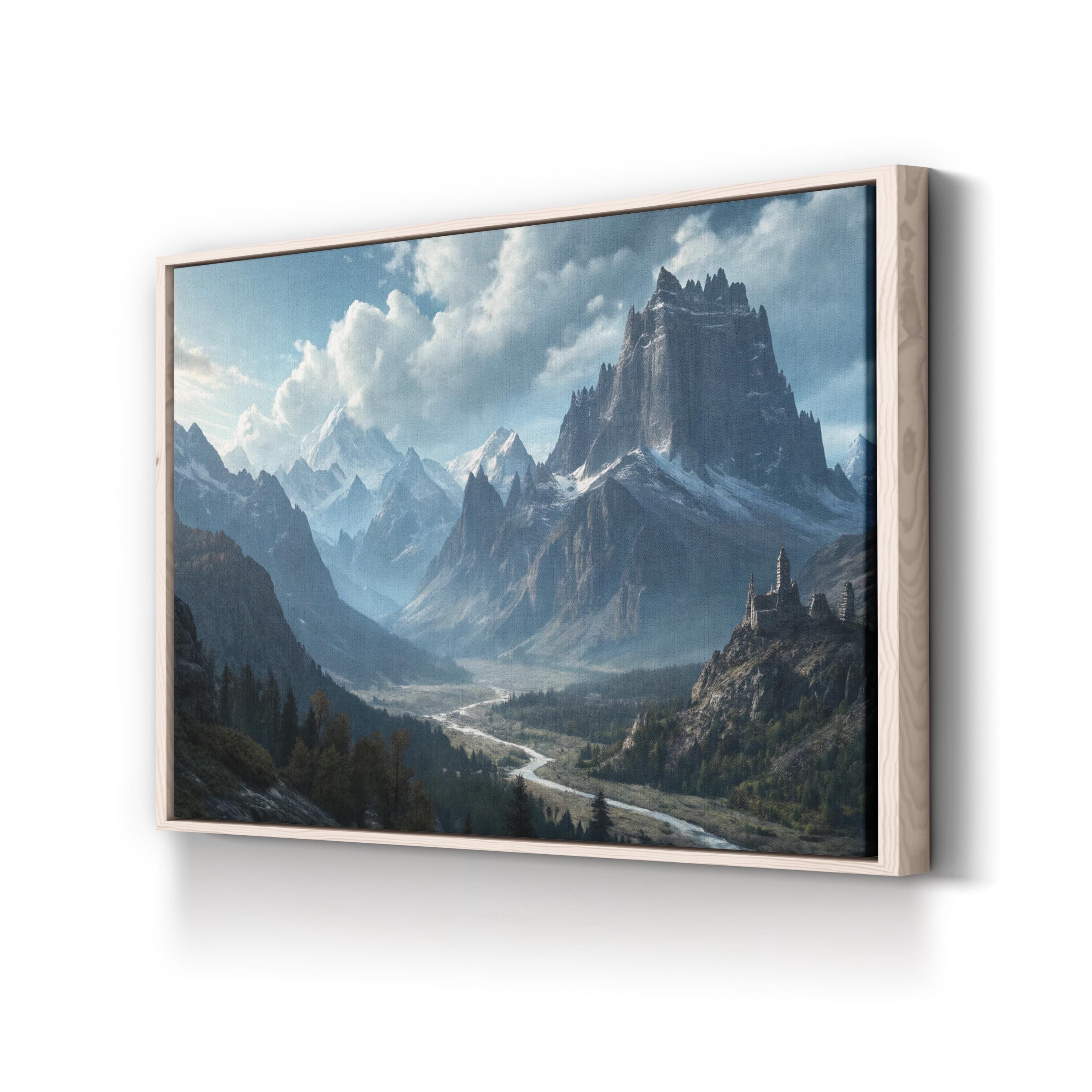 Rocky Ridge Dramatic Peaks – Vintage Photography Wall Art | Mountain Landscape Canvas Print
