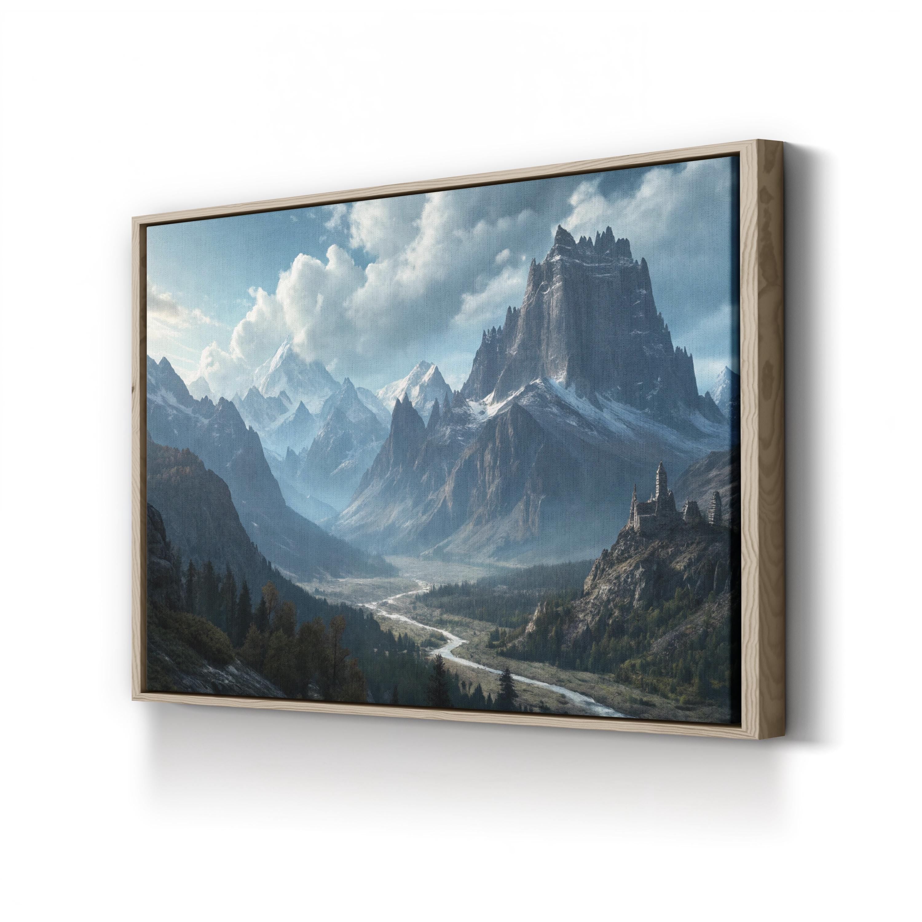 Rocky Ridge Dramatic Peaks – Vintage Photography Wall Art | Mountain Landscape Canvas Print