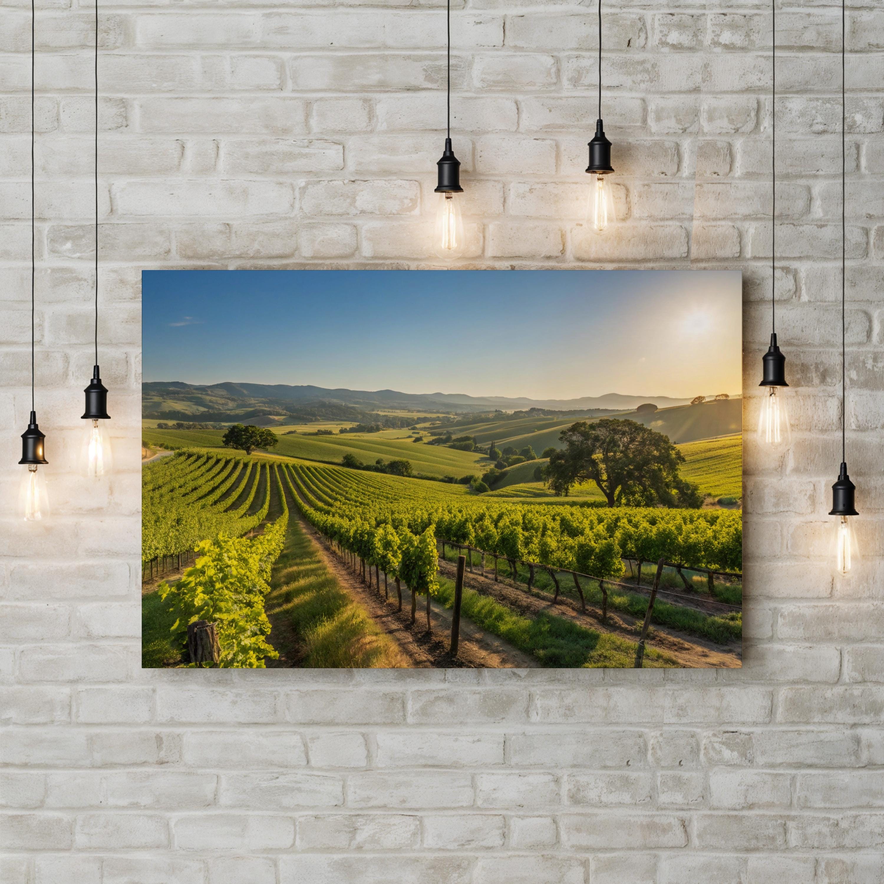 California Vineyard Wine Country – Vintage Photography Wall Art | Landscape Canvas Print