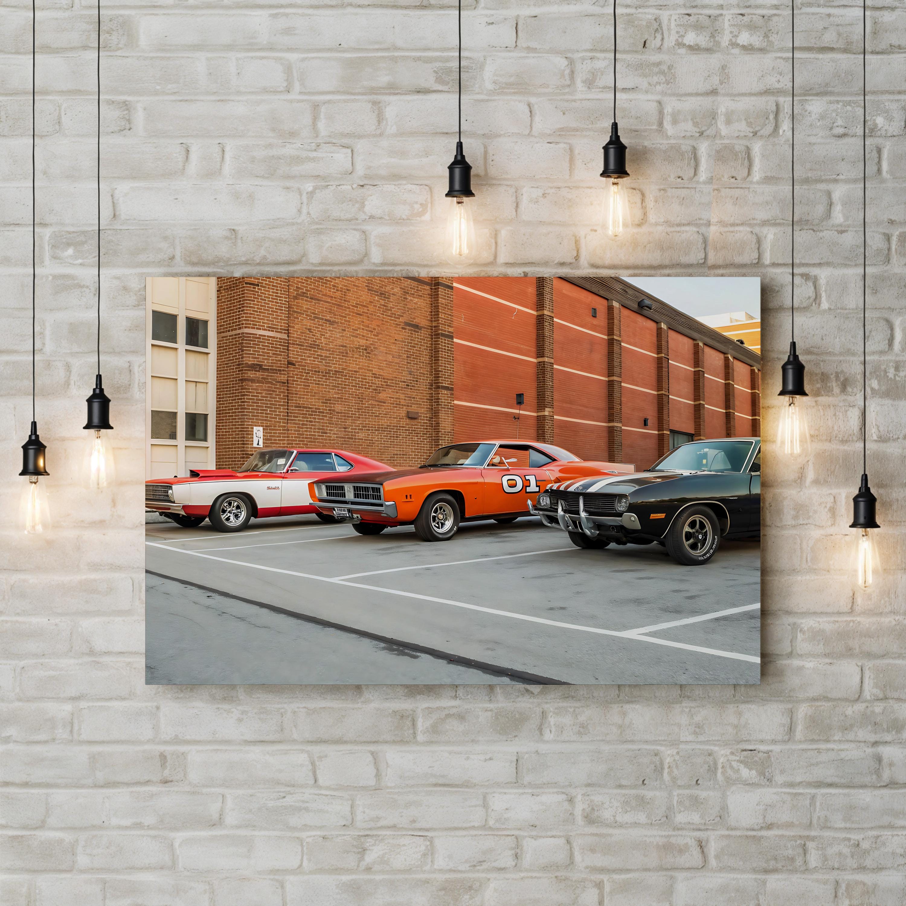 Classic Movie Cars – Vintage Photography Wall Art | Muscle Car Canvas Print