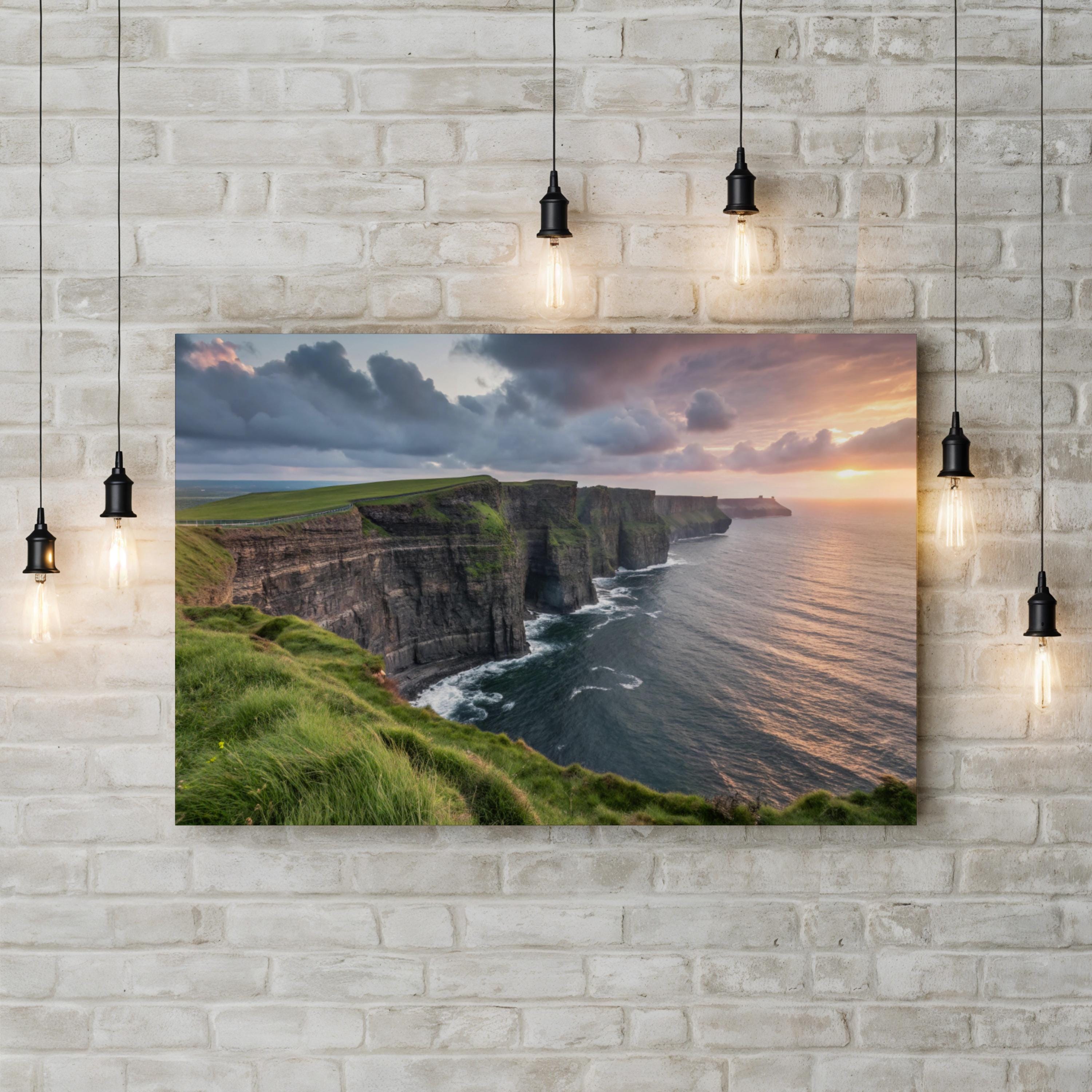 Cliffs of Moher, County Clare Ireland — Atlantic Coastal Landscape Canvas Wall Art