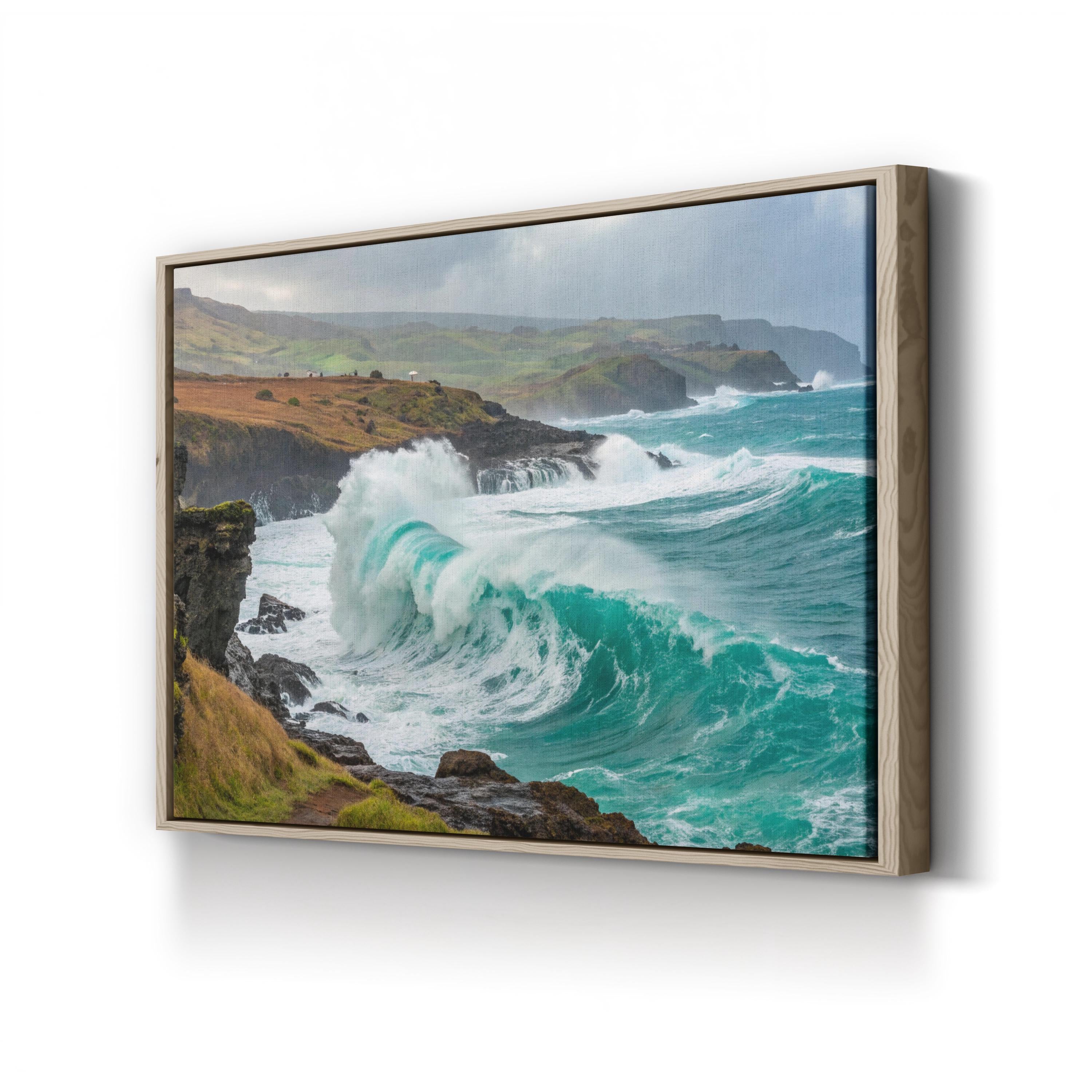 Powerful Crashing Ocean— Coastal Seascape Canvas Wall Art for Living Room Décor