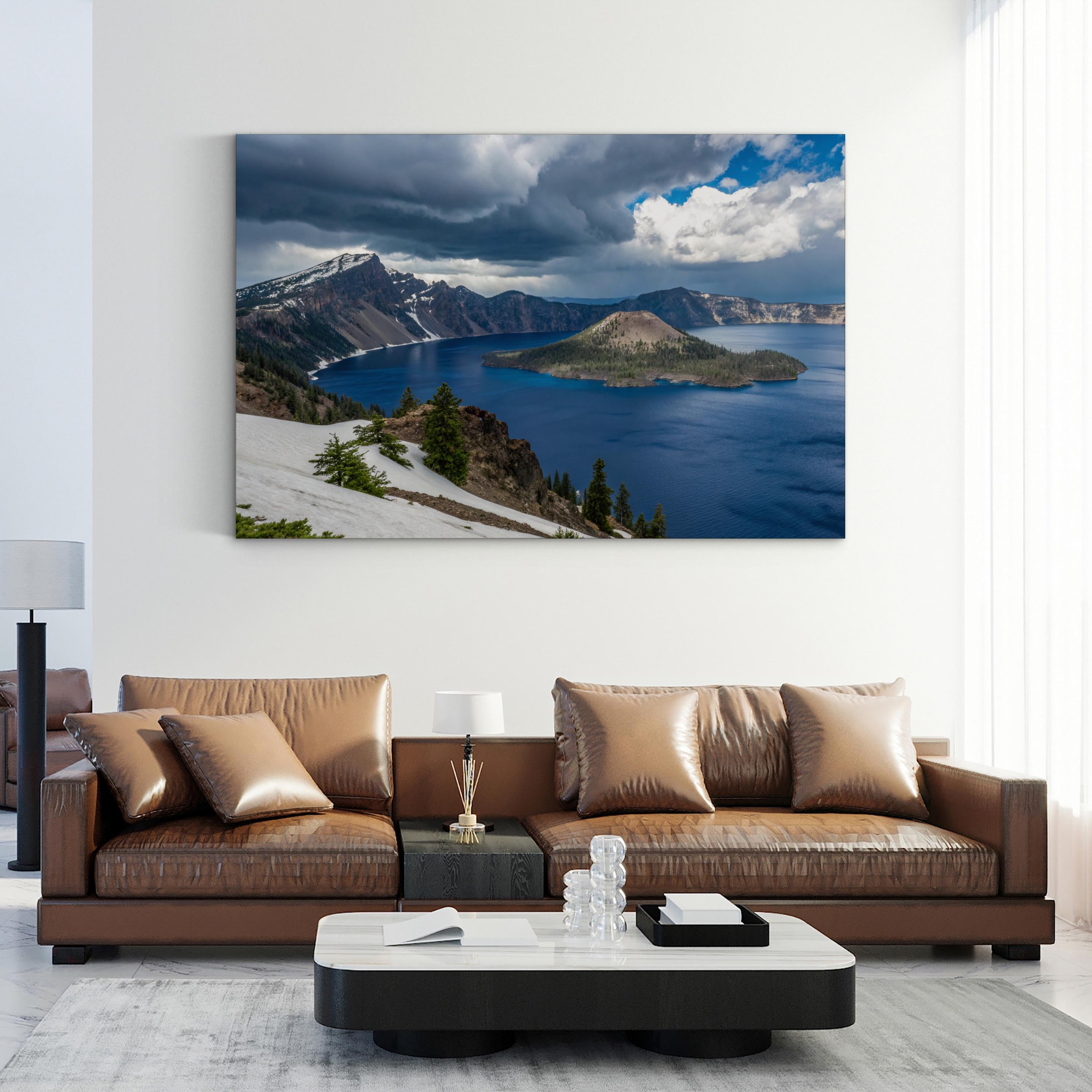 Crater Lake Canvas Art — Framed Mountain Landscape Photography