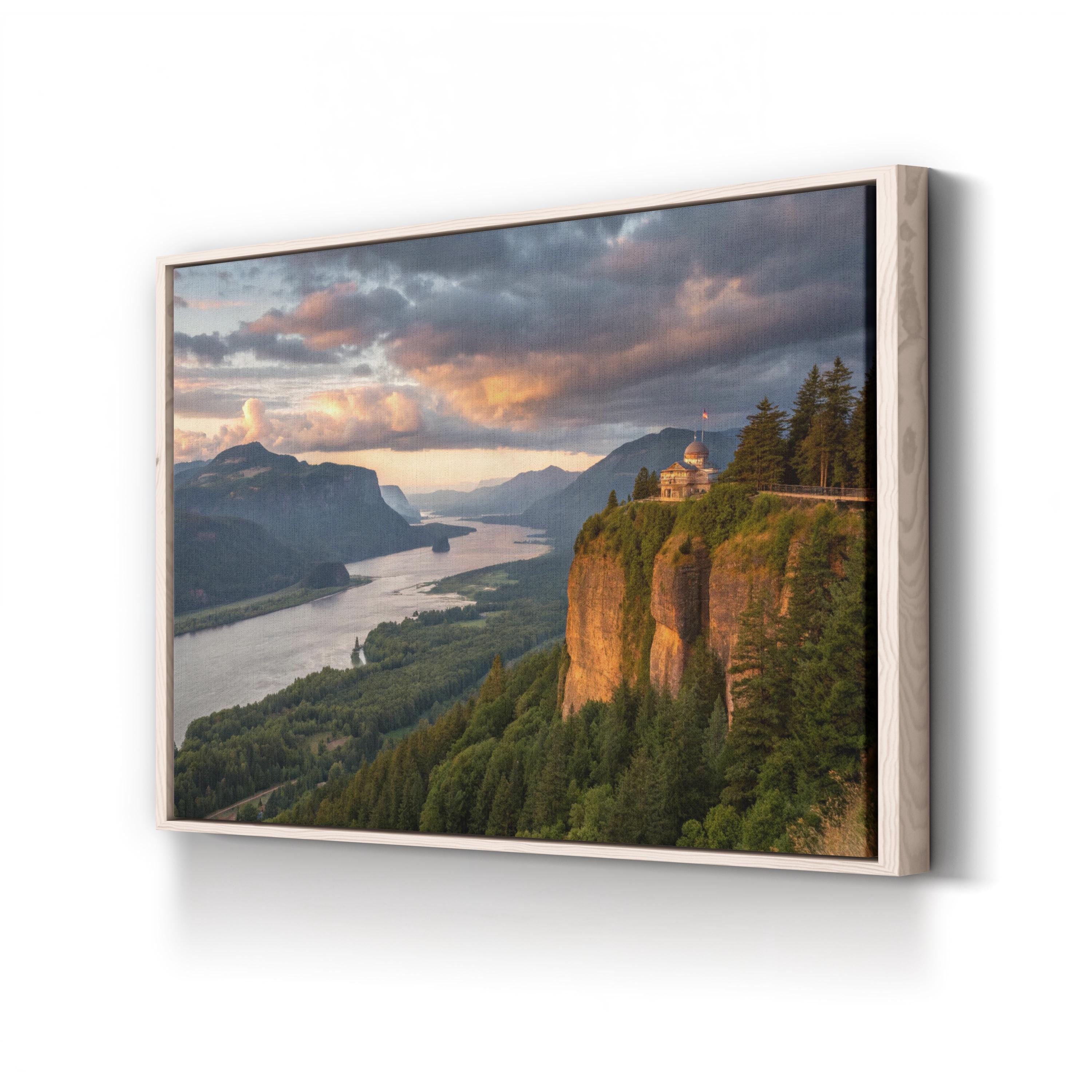 Columbia River Gorge Sunset – Vintage Photography Wall Art | Scenic Landscape Canvas Print