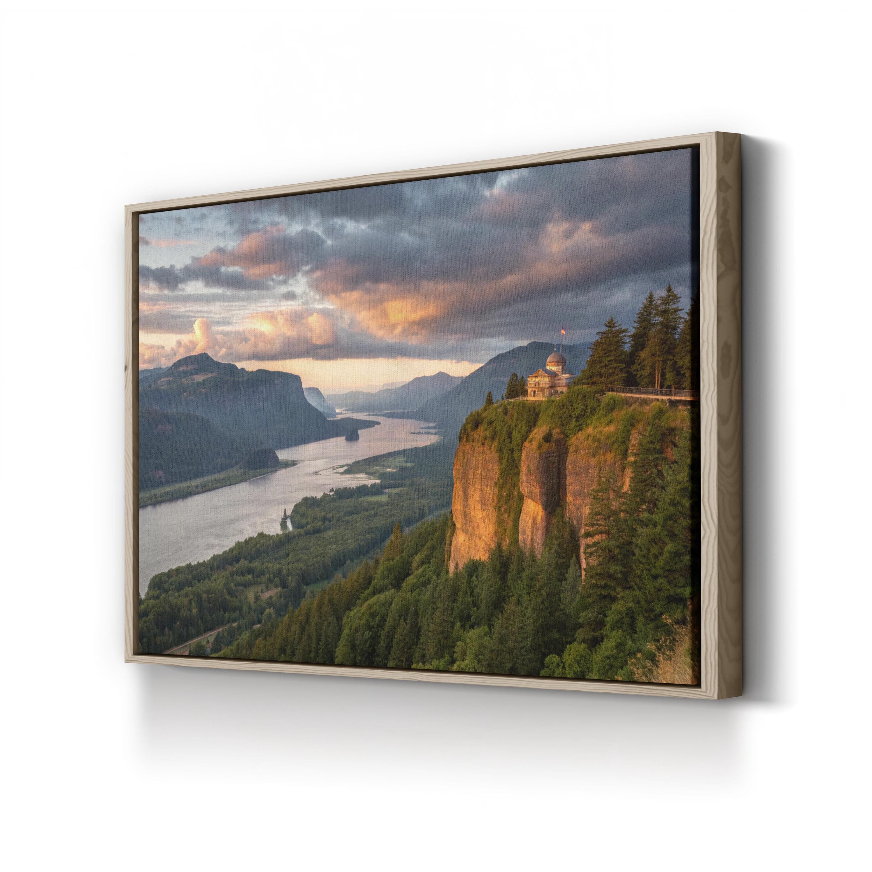 Columbia River Gorge Sunset – Vintage Photography Wall Art | Scenic Landscape Canvas Print