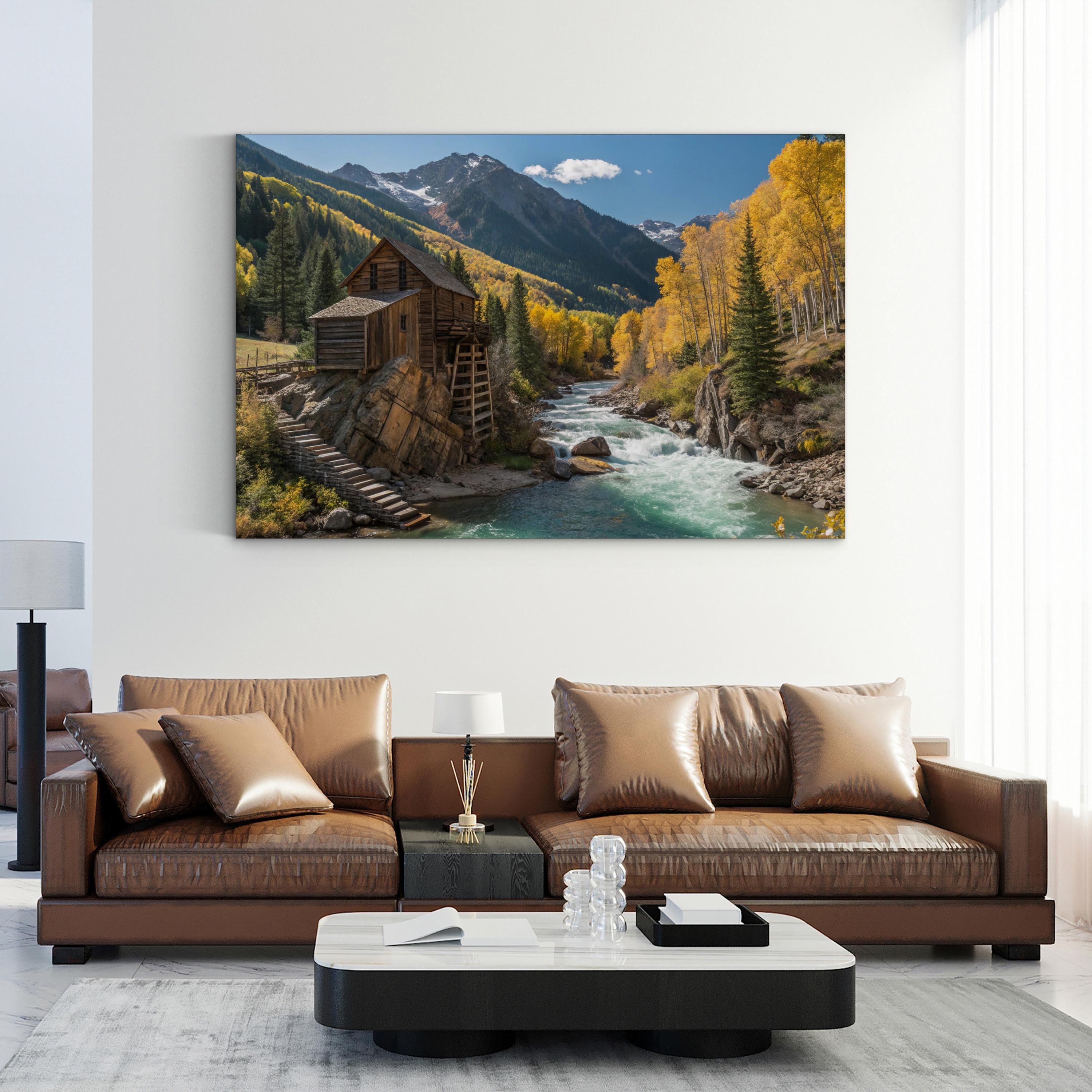 Crystal Mill Colorado – Vintage Photography Wall Art | Mountain Waterfall Canvas Print
