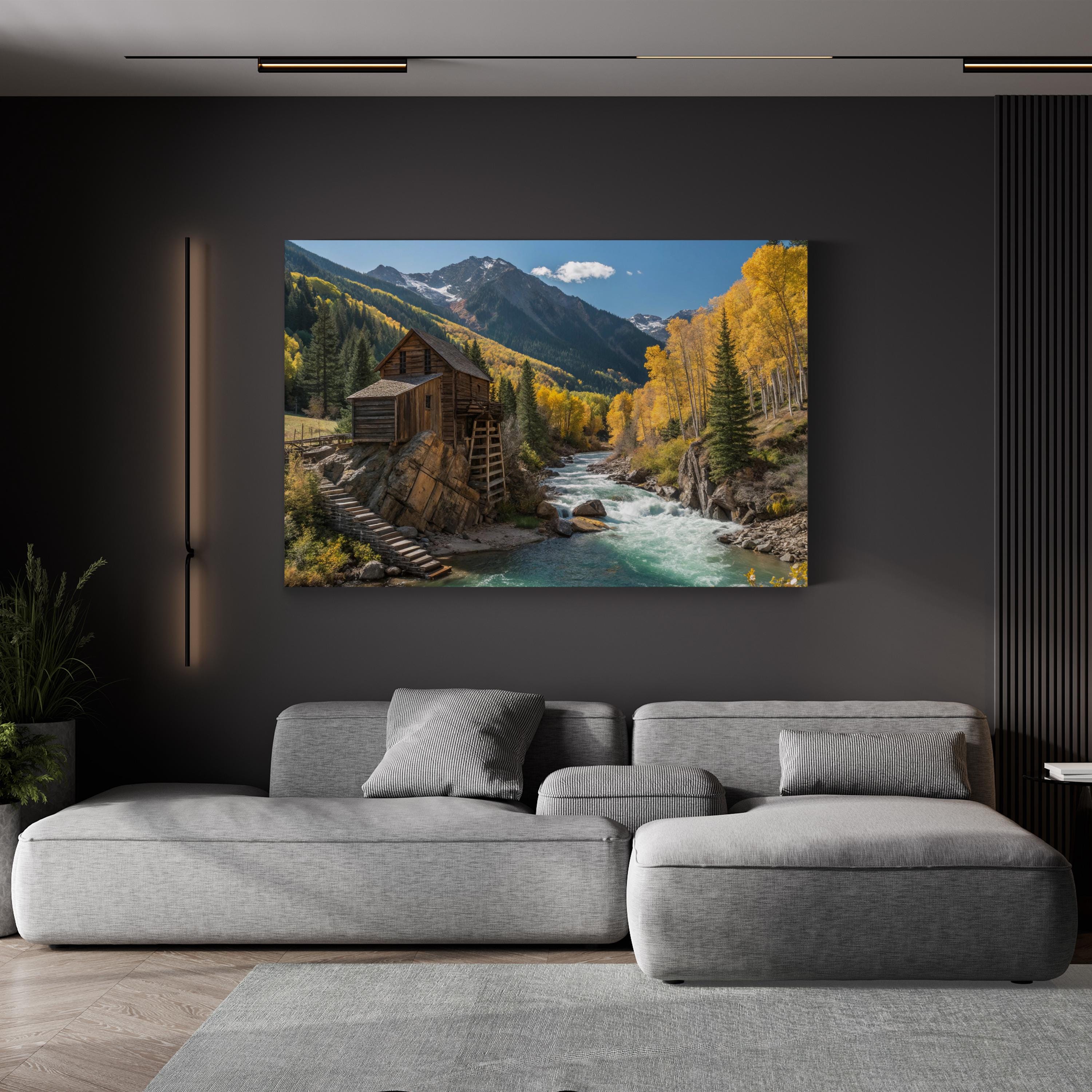 Crystal Mill Colorado – Vintage Photography Wall Art | Mountain Waterfall Canvas Print