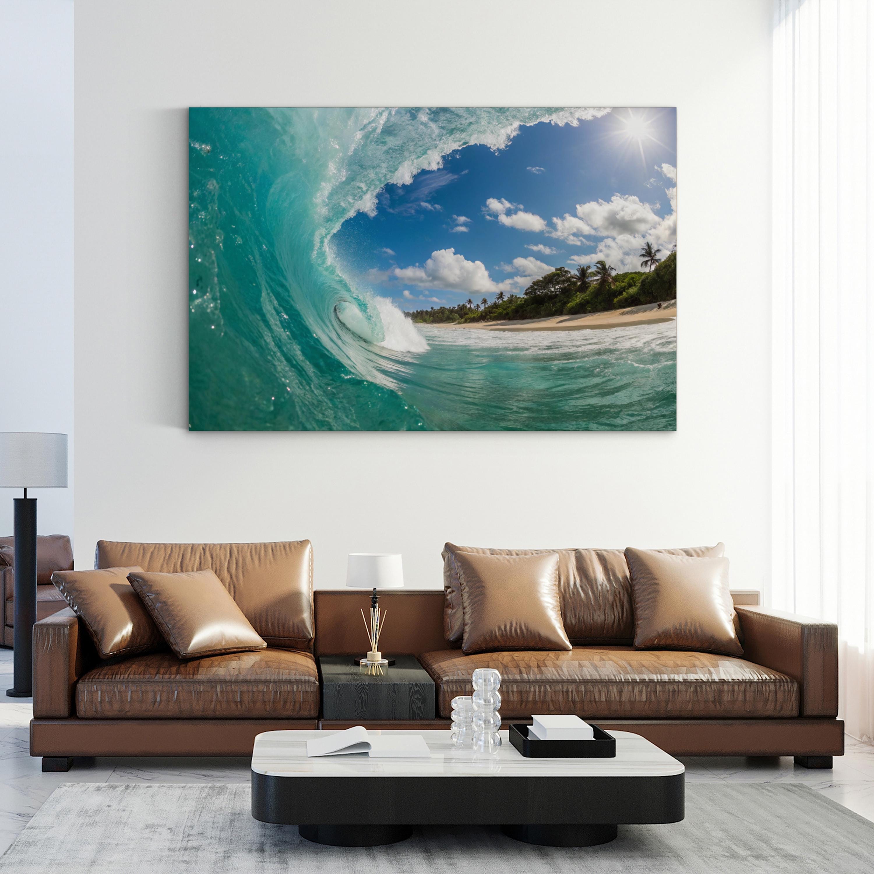 Crystal Mill Ocean Wave Canvas Art – Coastal Beach Seascape