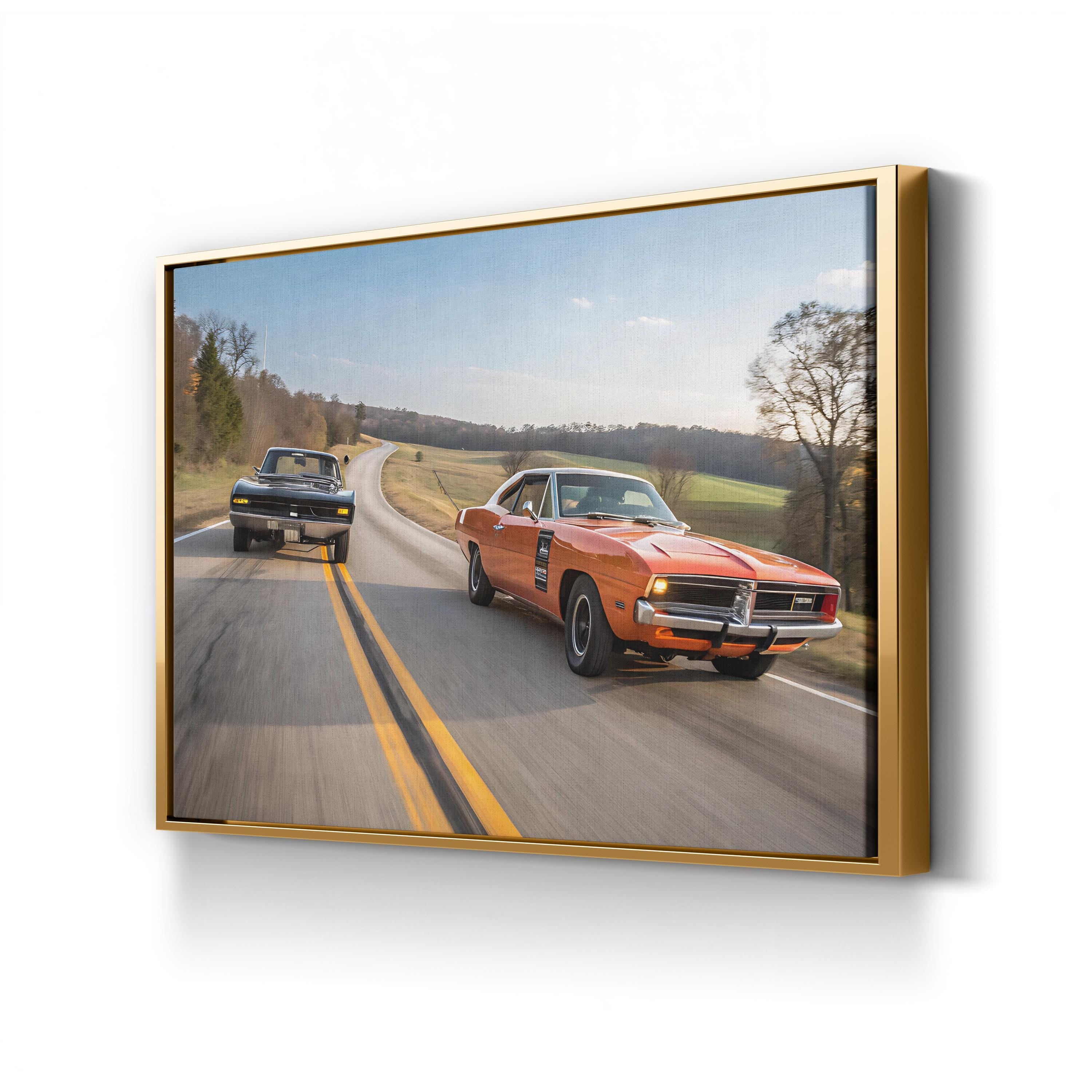 Smokey Muscle Car – Vintage Photography Wall Art | American Racing Canvas Print