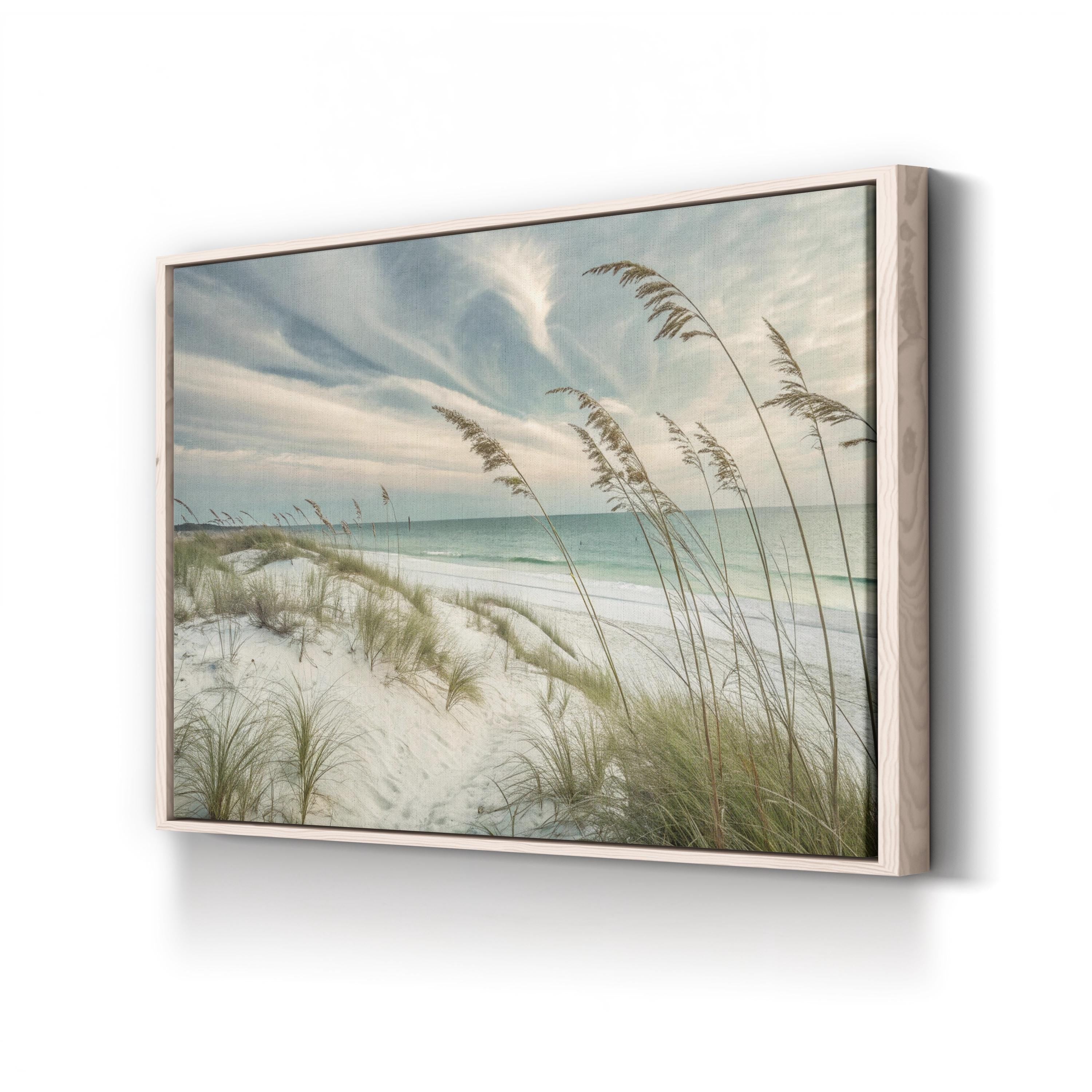 Faded Calmness Coastal Canvas Wall Art — Minimalist Beach Dune Landscape Print