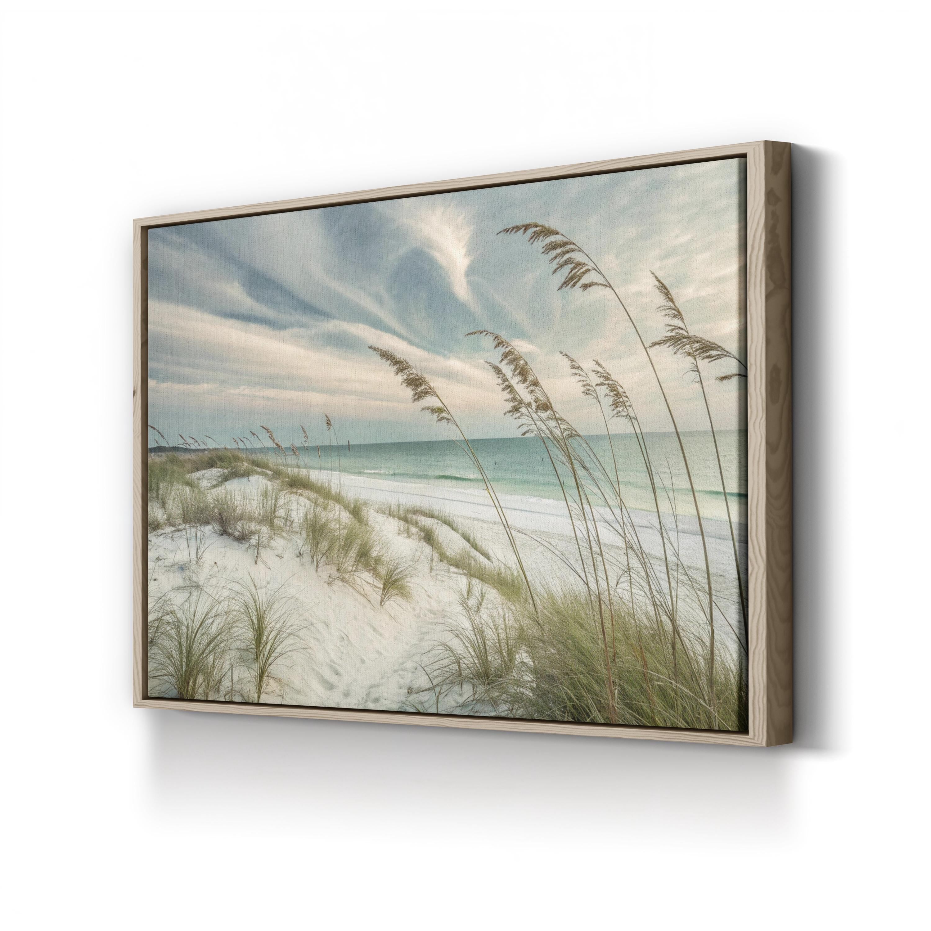 Faded Calmness Coastal Canvas Wall Art — Minimalist Beach Dune Landscape Print