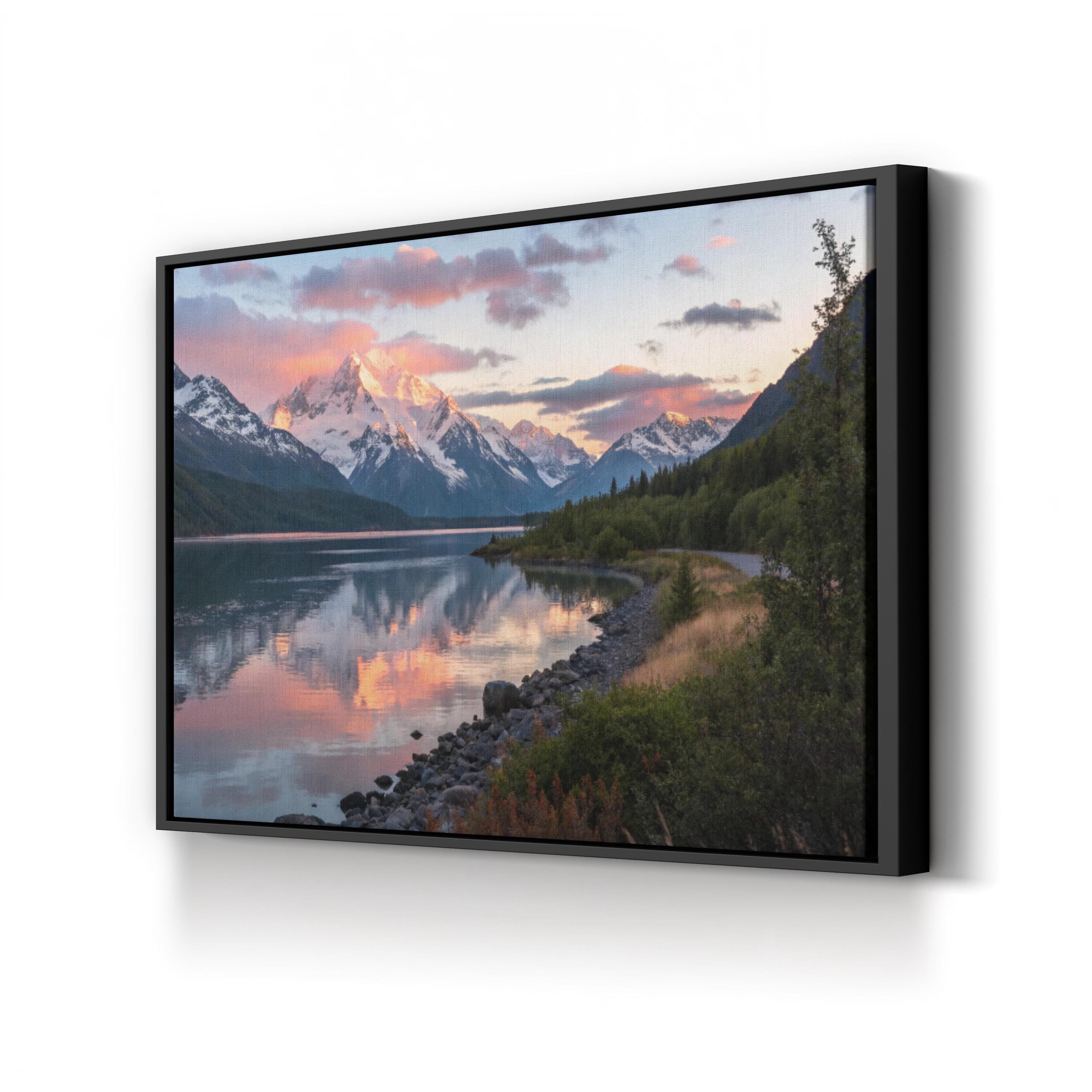 Glacier National Park, Montana Sunset — Majestic Mountain Lake Canvas Wall Art