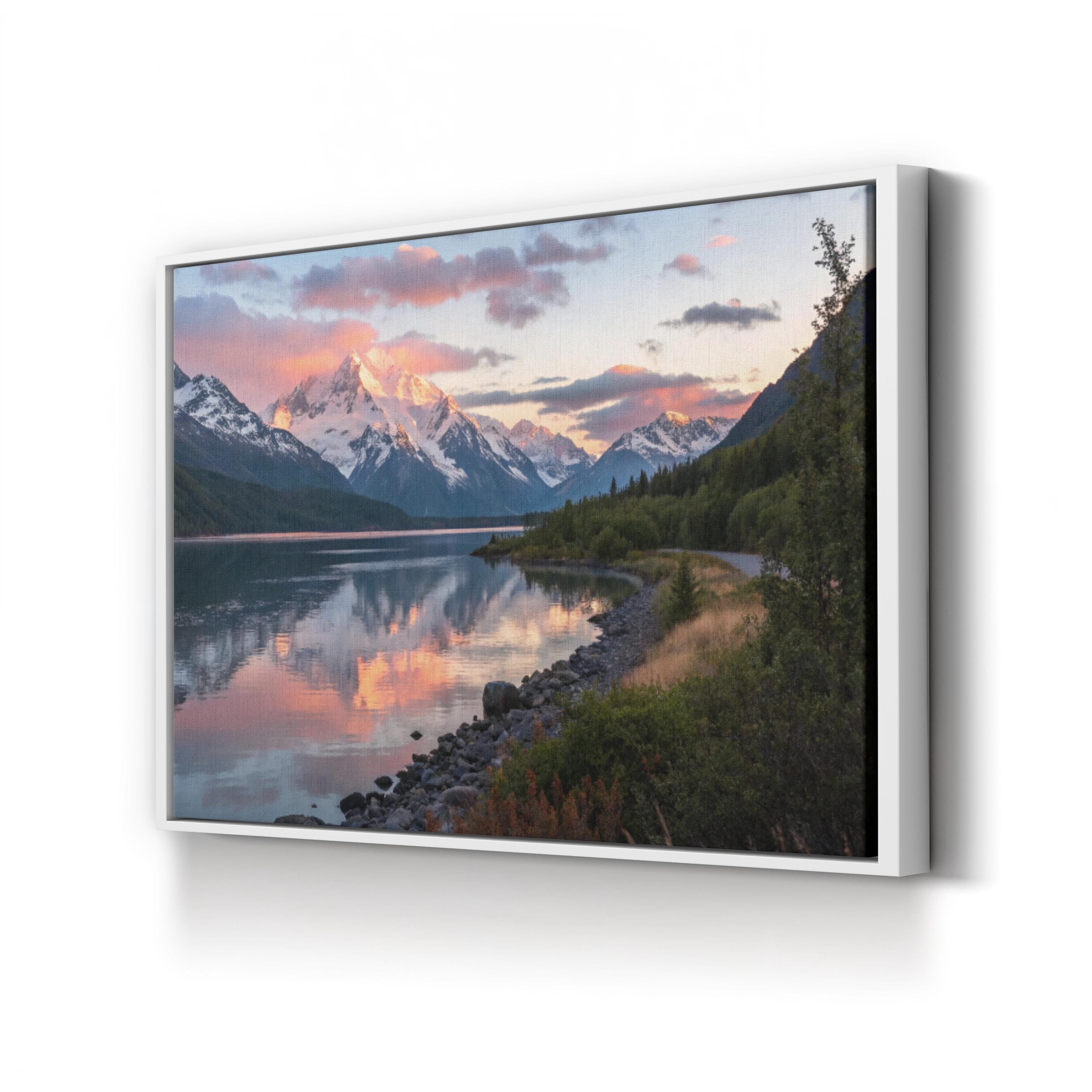 Glacier National Park, Montana Sunset — Majestic Mountain Lake Canvas Wall Art