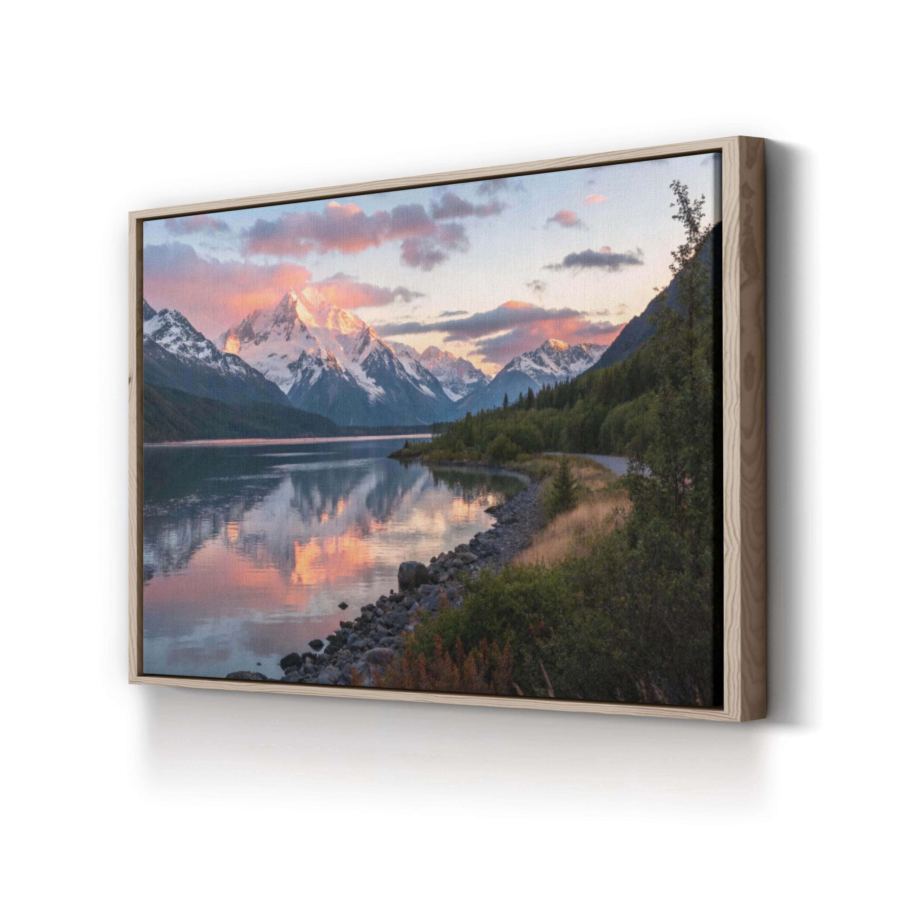 Glacier National Park, Montana Sunset — Majestic Mountain Lake Canvas Wall Art