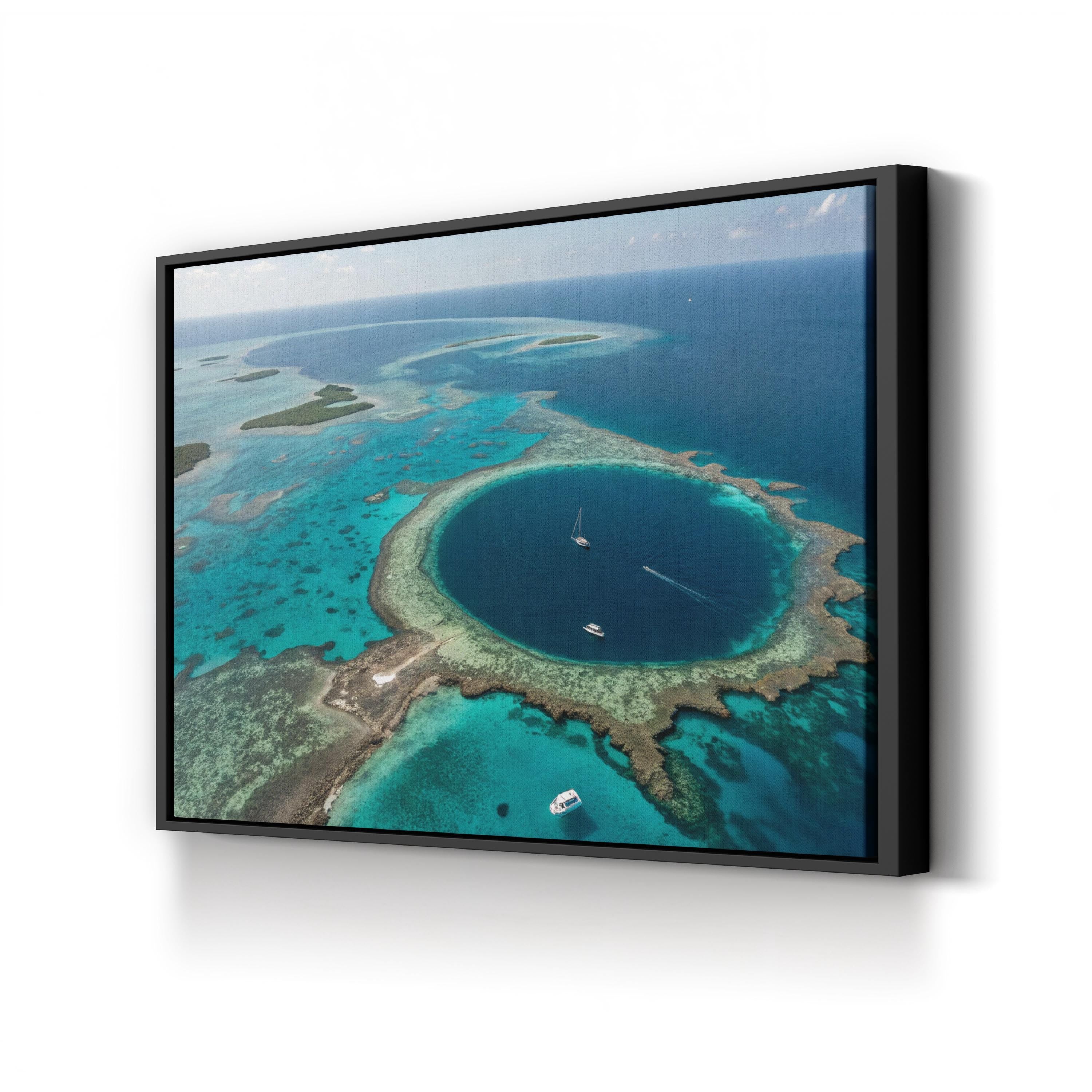 Great Blue Hole Canvas Wall Art – Aerial View of Belize