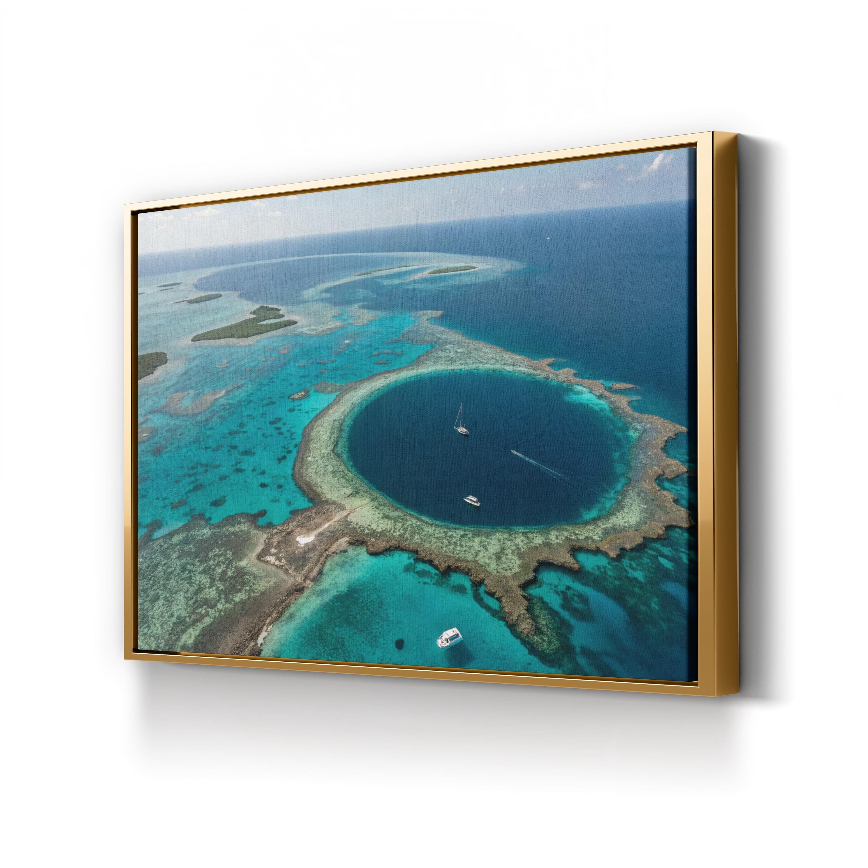 Great Blue Hole Canvas Wall Art – Aerial View of Belize