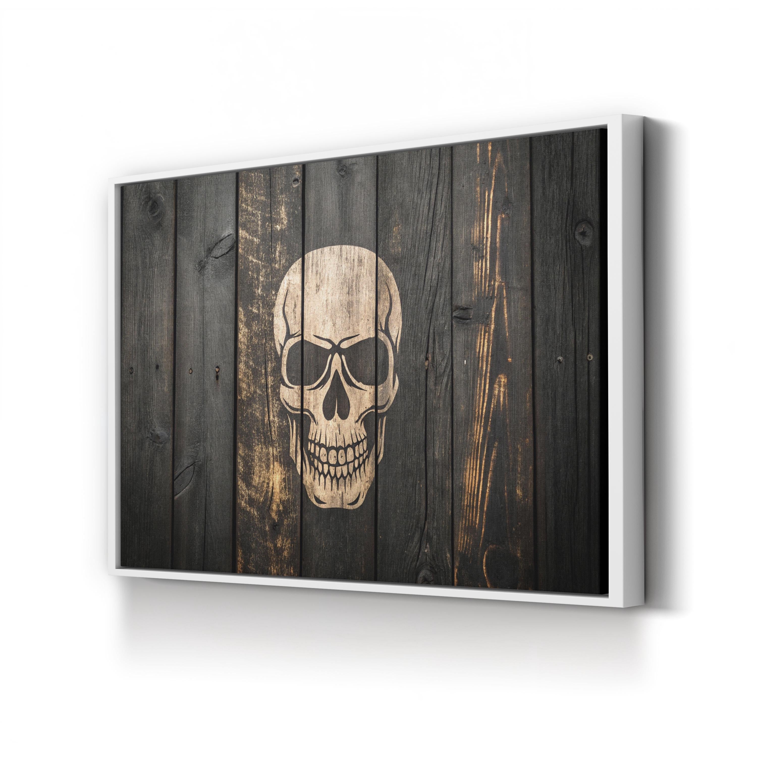 Distressed Skull Gothic – Period Illustration Wall Art | Dark Memento Mori Canvas Print