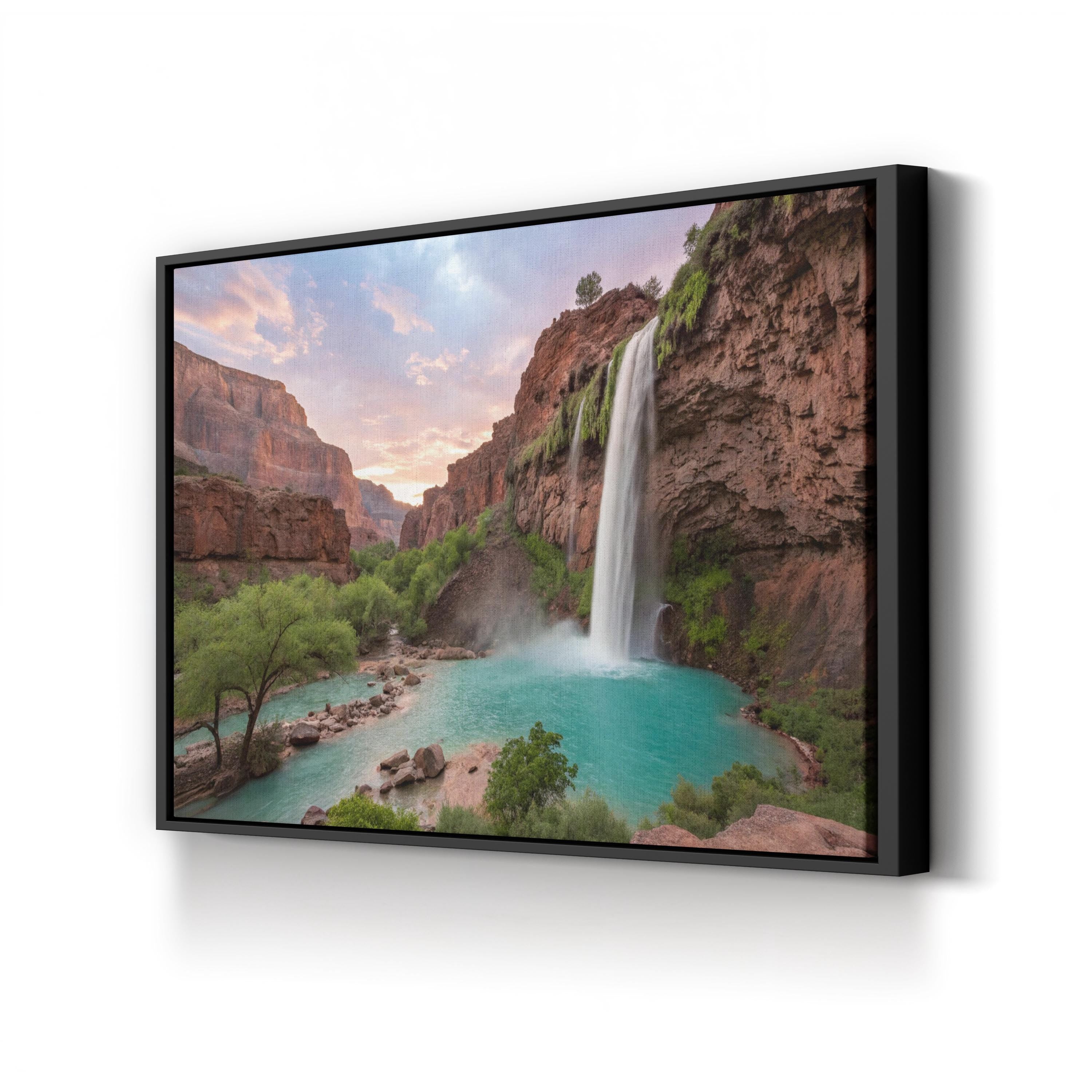 Havasu Falls Arizona – Vintage Photography Wall Art | Turquoise Waterfall Canvas Print