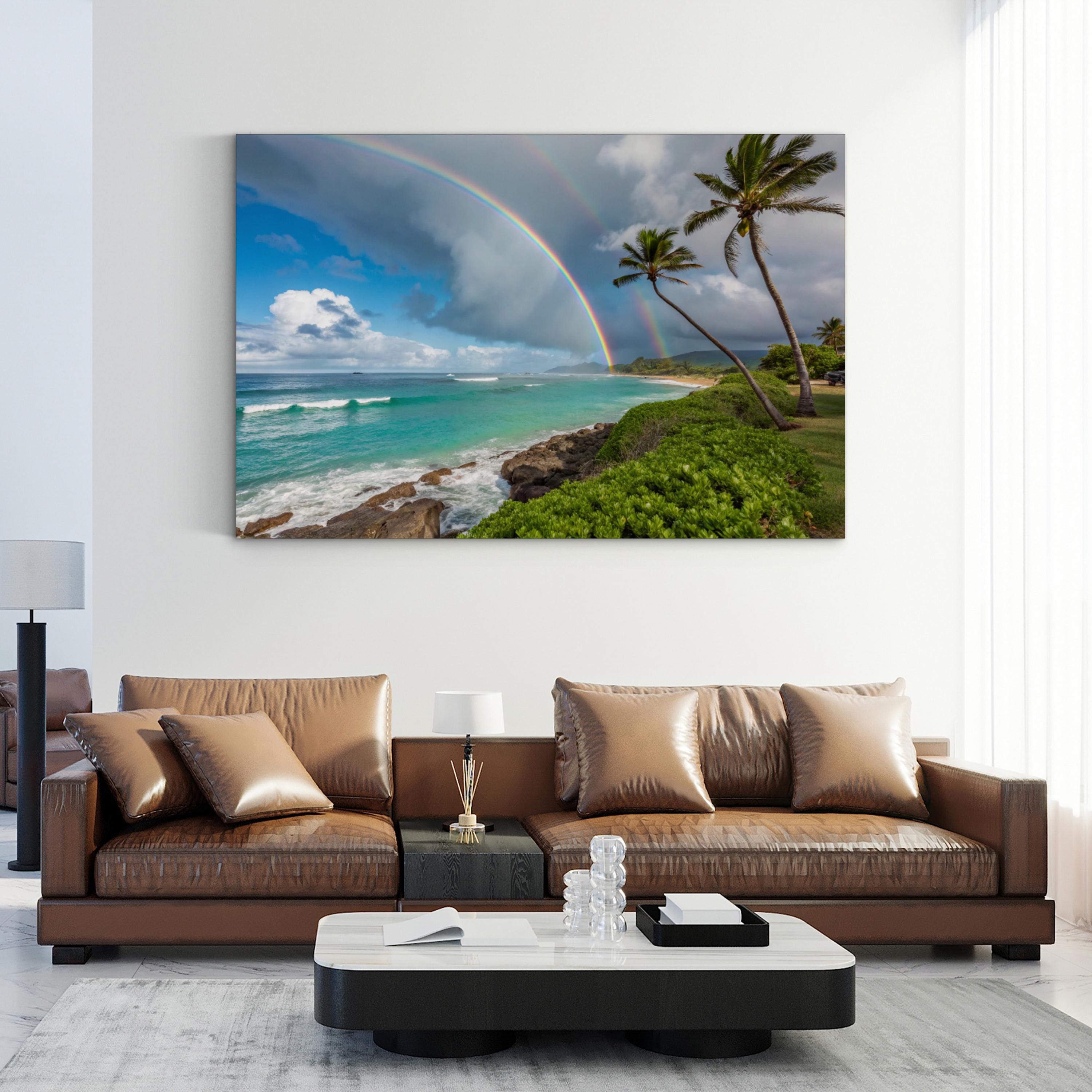 Hawaiian Beach Shoreline Wall Art — Tropical Island Seascape Canvas Print