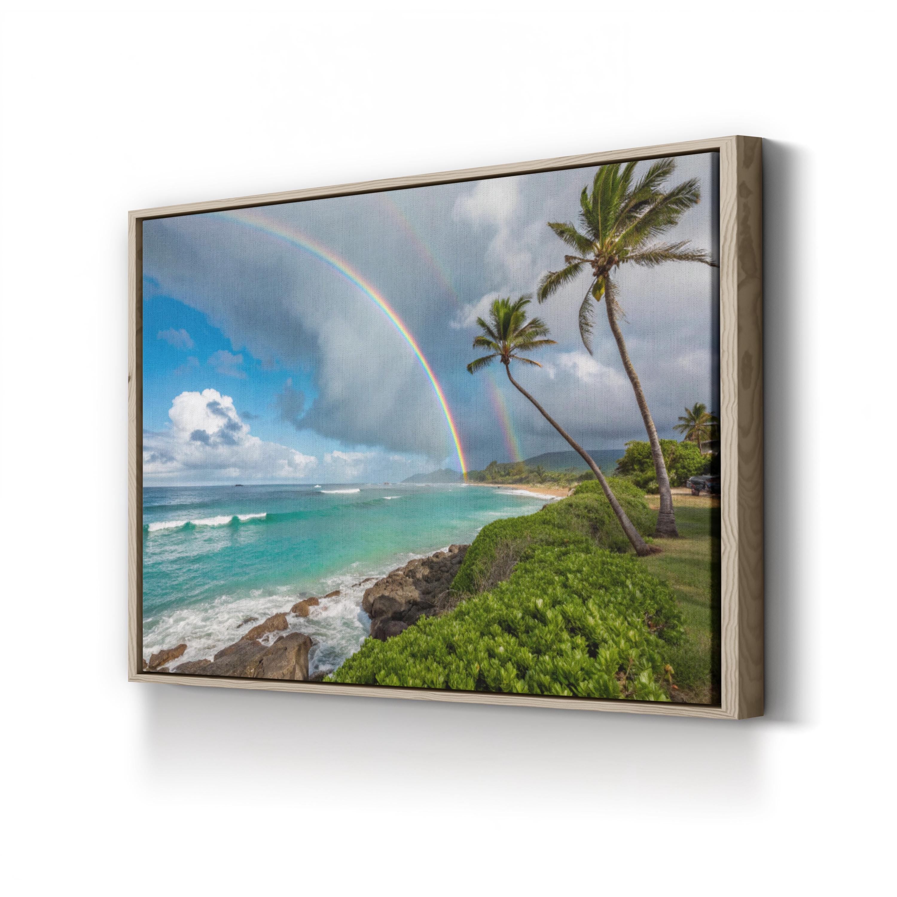Hawaiian Beach Shoreline Wall Art — Tropical Island Seascape Canvas Print