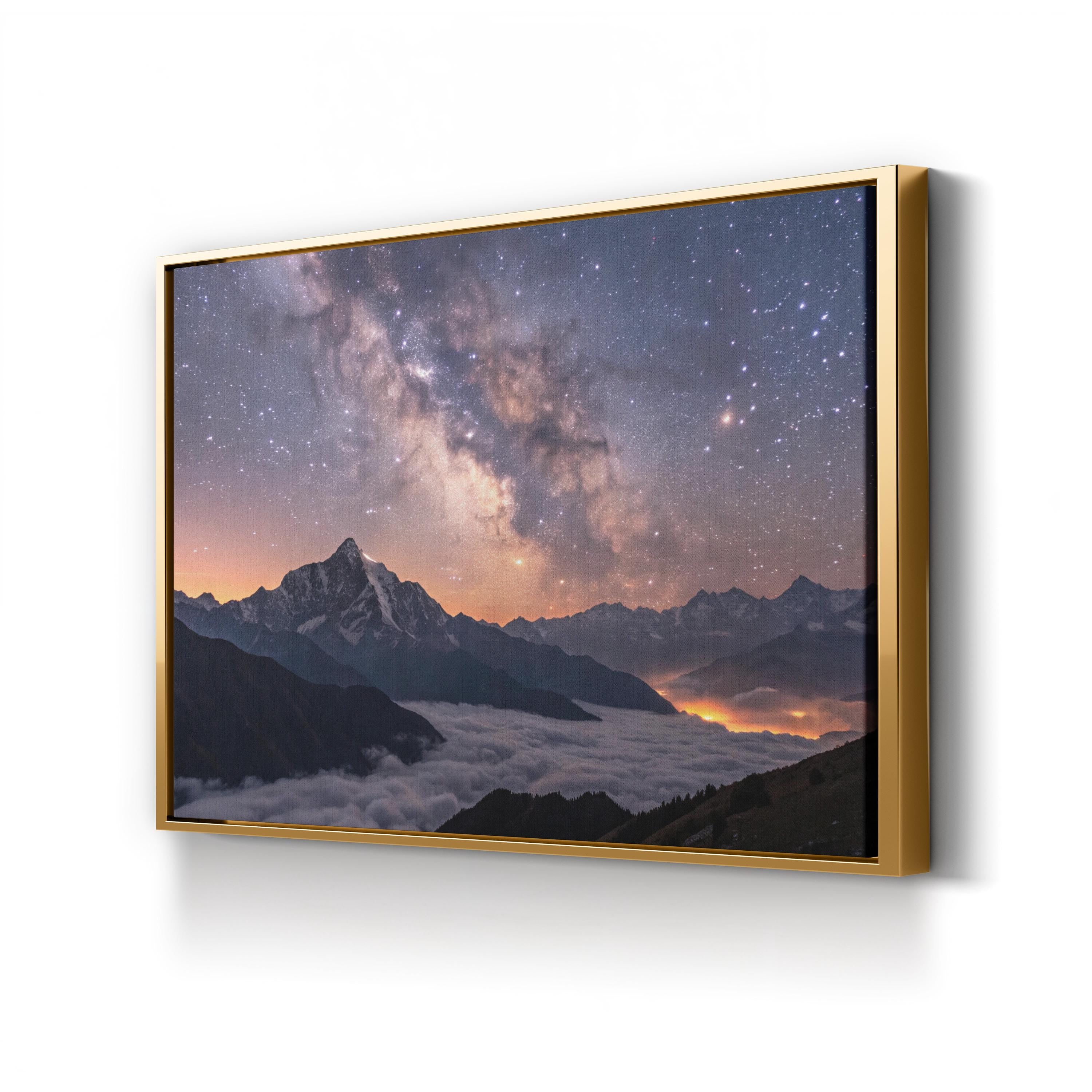 Himalayan Starry Night – Vintage Photography Wall Art | Mountain Landscape Canvas Print