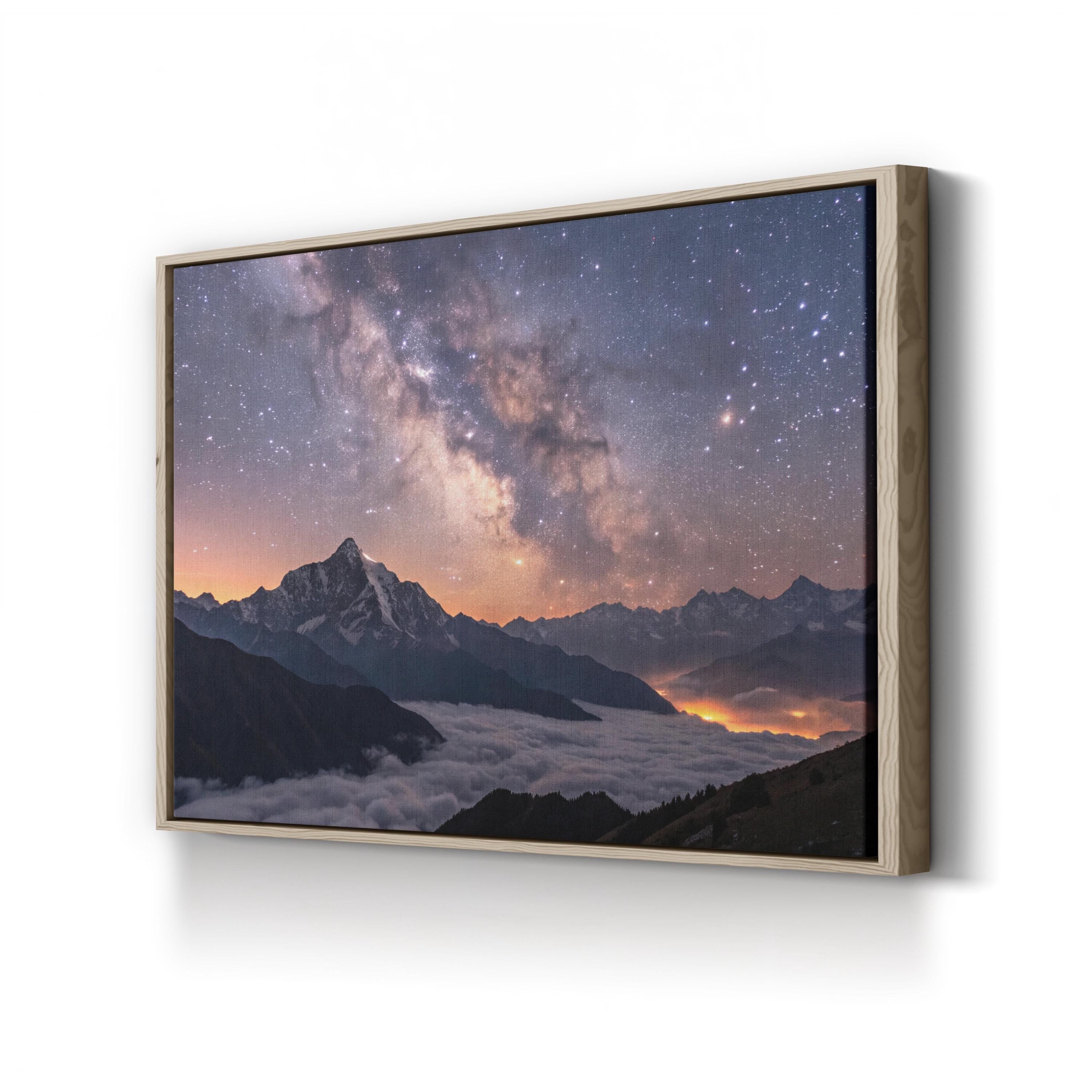 Himalayan Starry Night – Vintage Photography Wall Art | Mountain Landscape Canvas Print