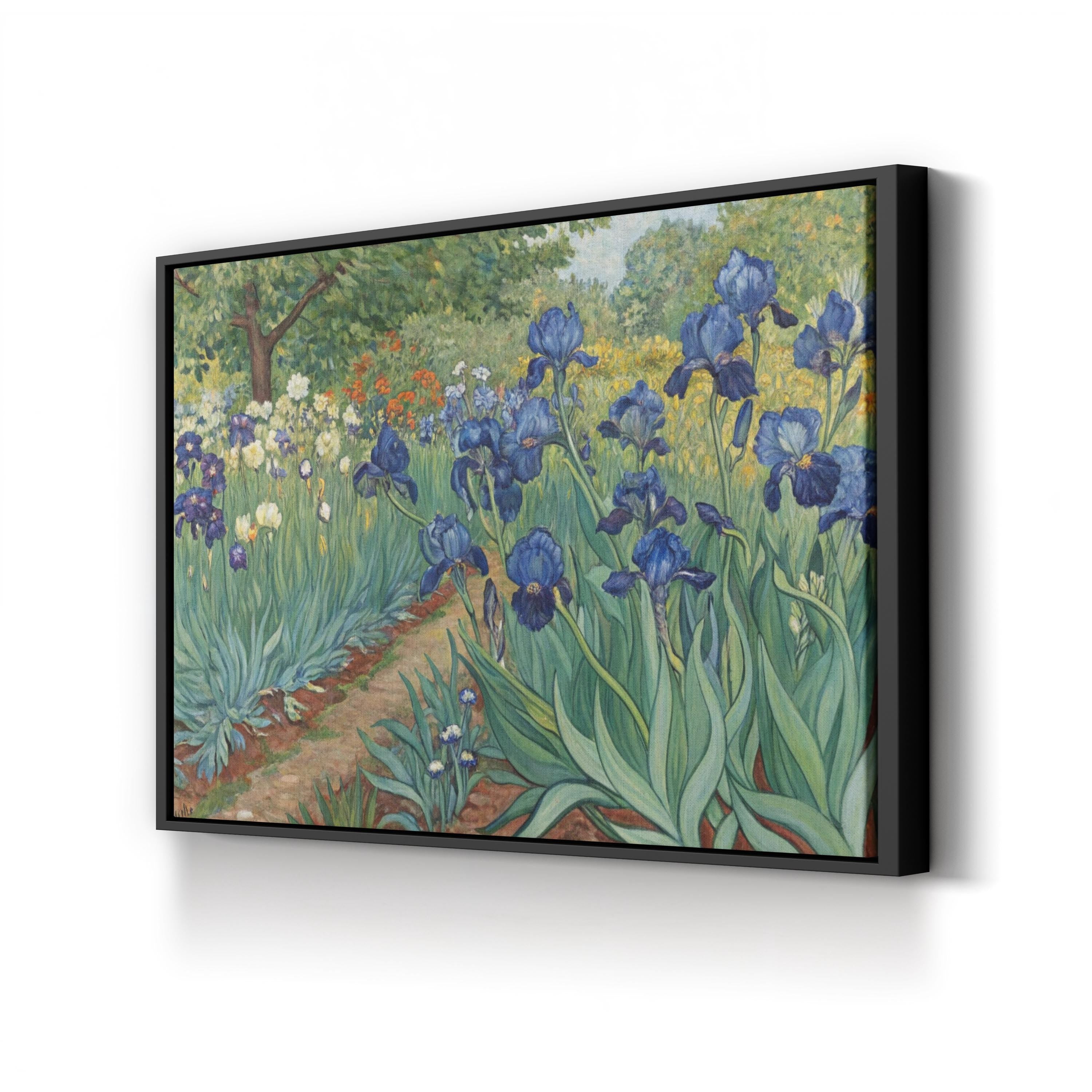Iris Flower – Period Illustration Wall Art | Botanical Garden Canvas Print