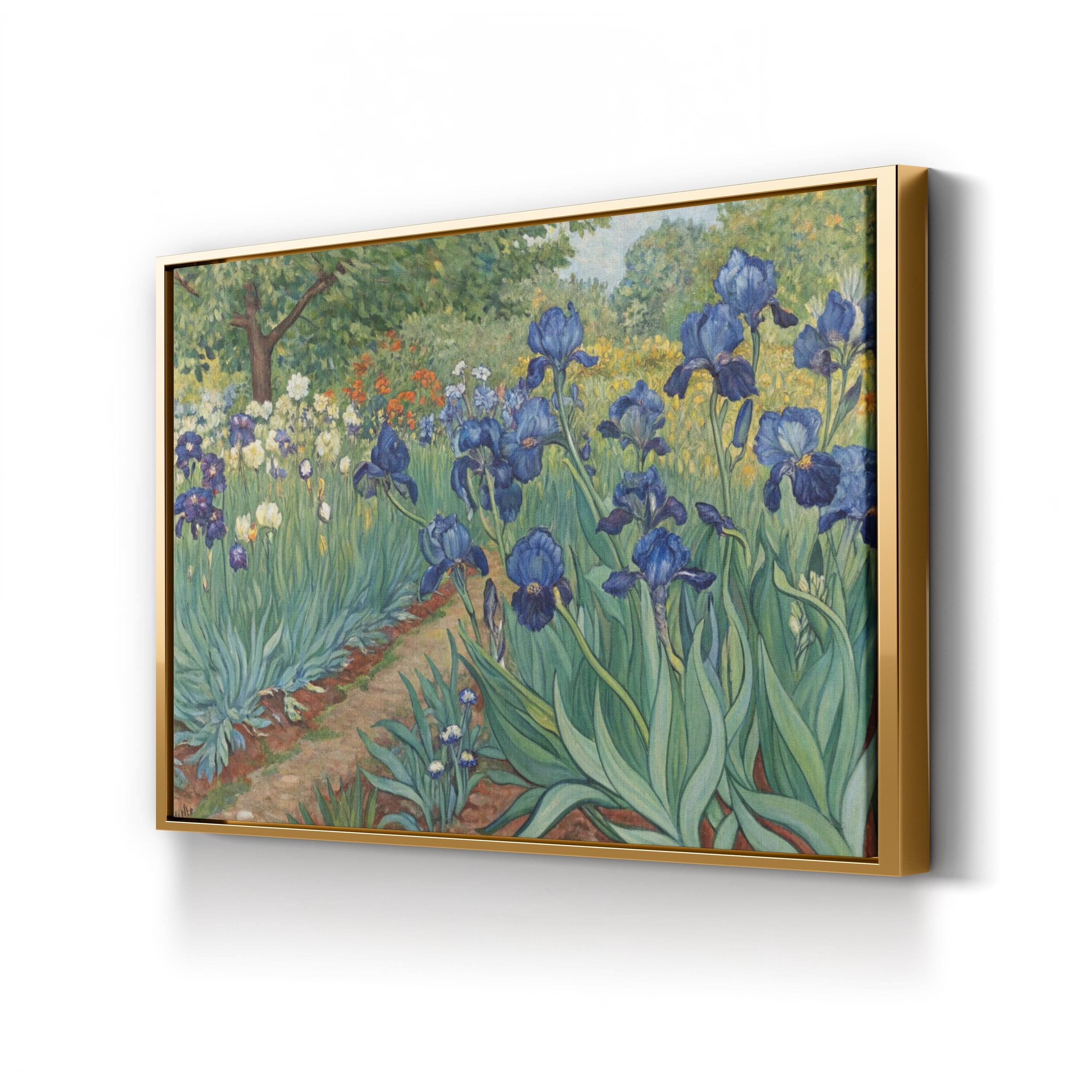 Iris Flower – Period Illustration Wall Art | Botanical Garden Canvas Print