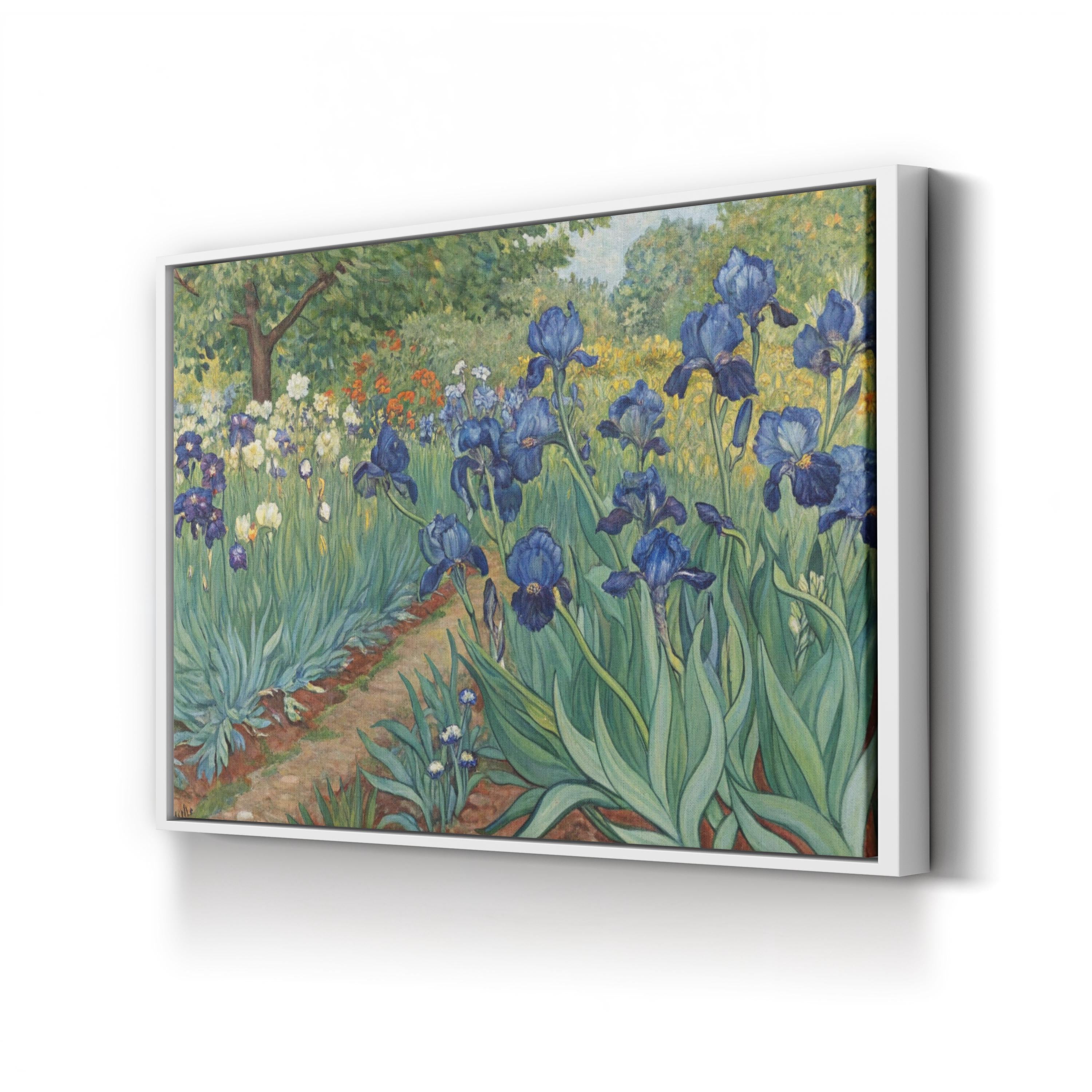 Iris Flower – Period Illustration Wall Art | Botanical Garden Canvas Print