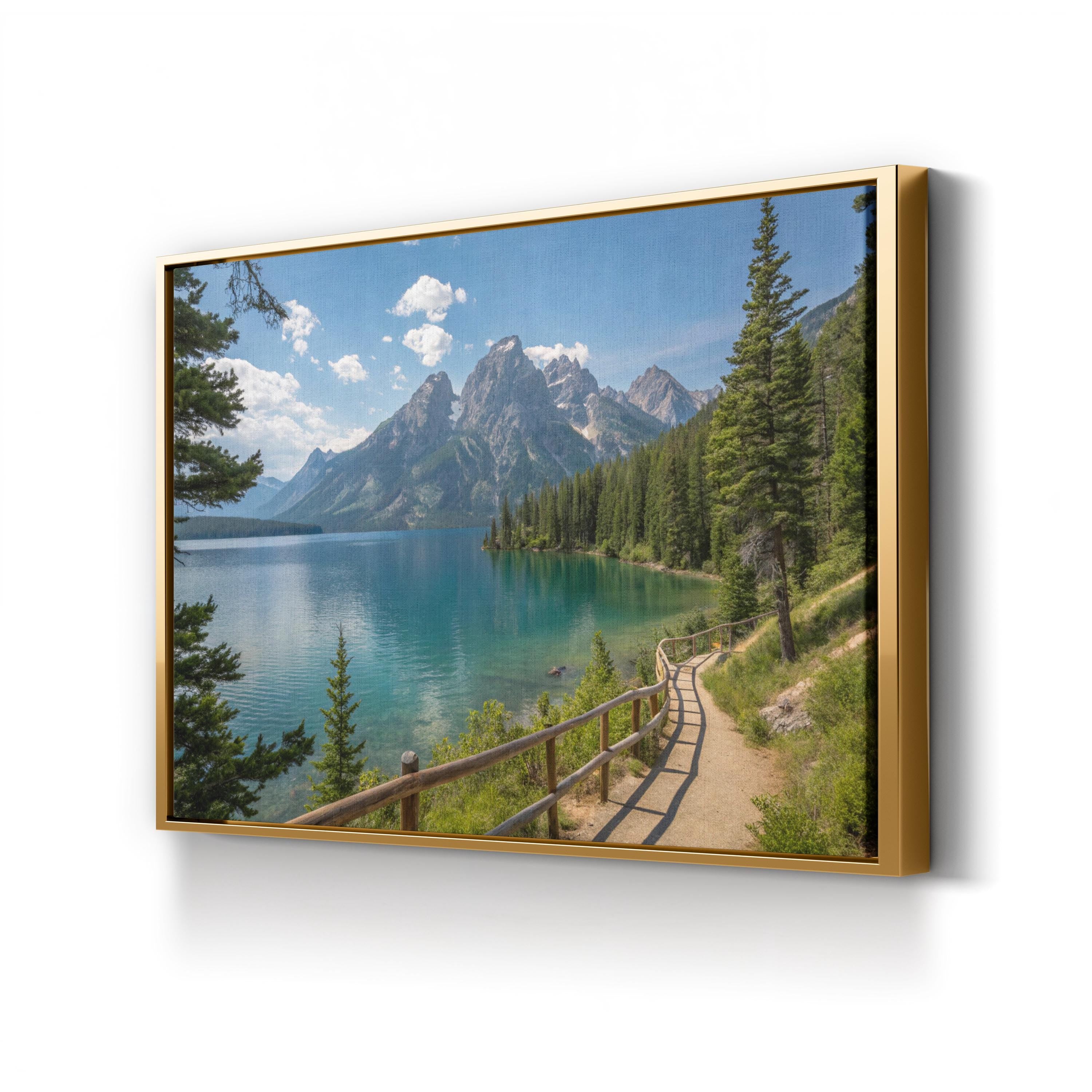 Jenny Lake Mountain Wall Art – Serene Alpine Landscape Canvas Print
