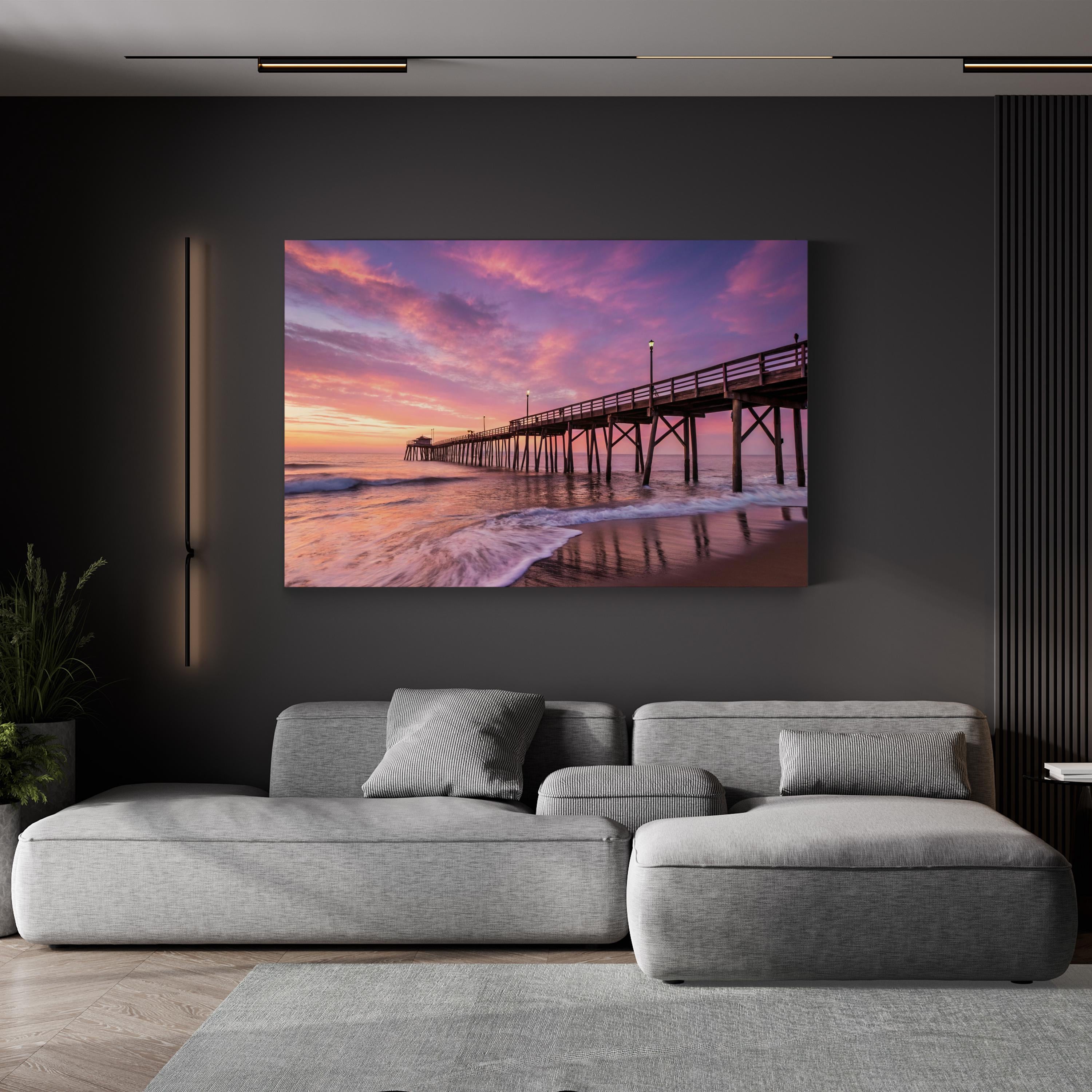 Jersey Shore Sunset Canvas Print – Coastal Pier Seascape