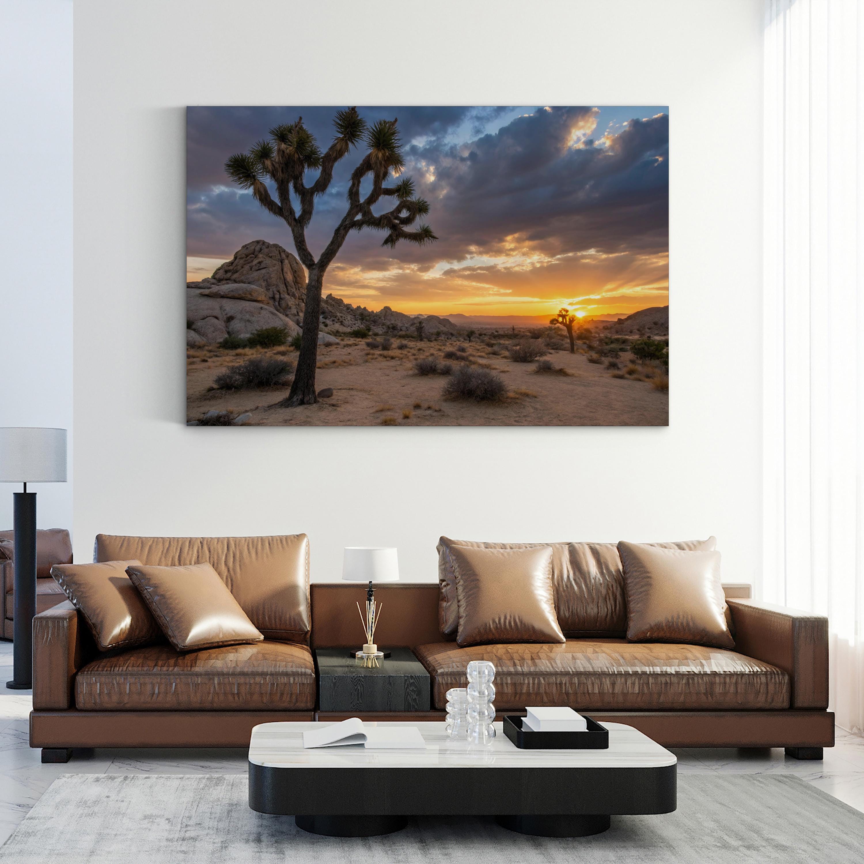 Joshua Tree Desert Sunset – Vintage Photography Wall Art | Southwest Canvas Print