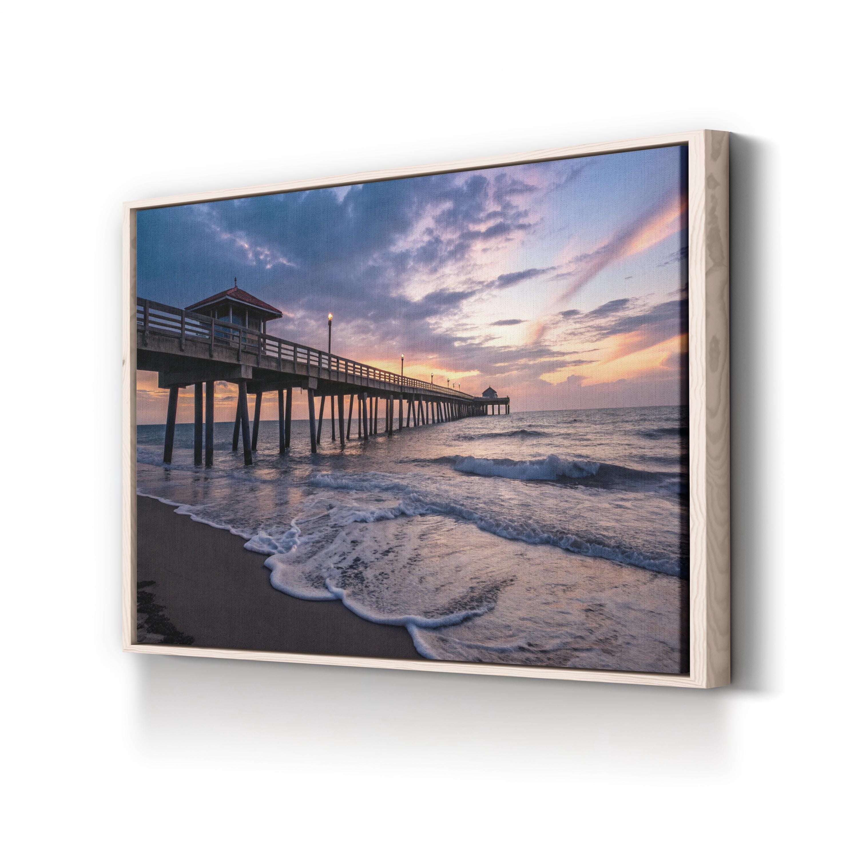 Juno Beach Pier Sunset Canvas Art – Coastal Landscape Print
