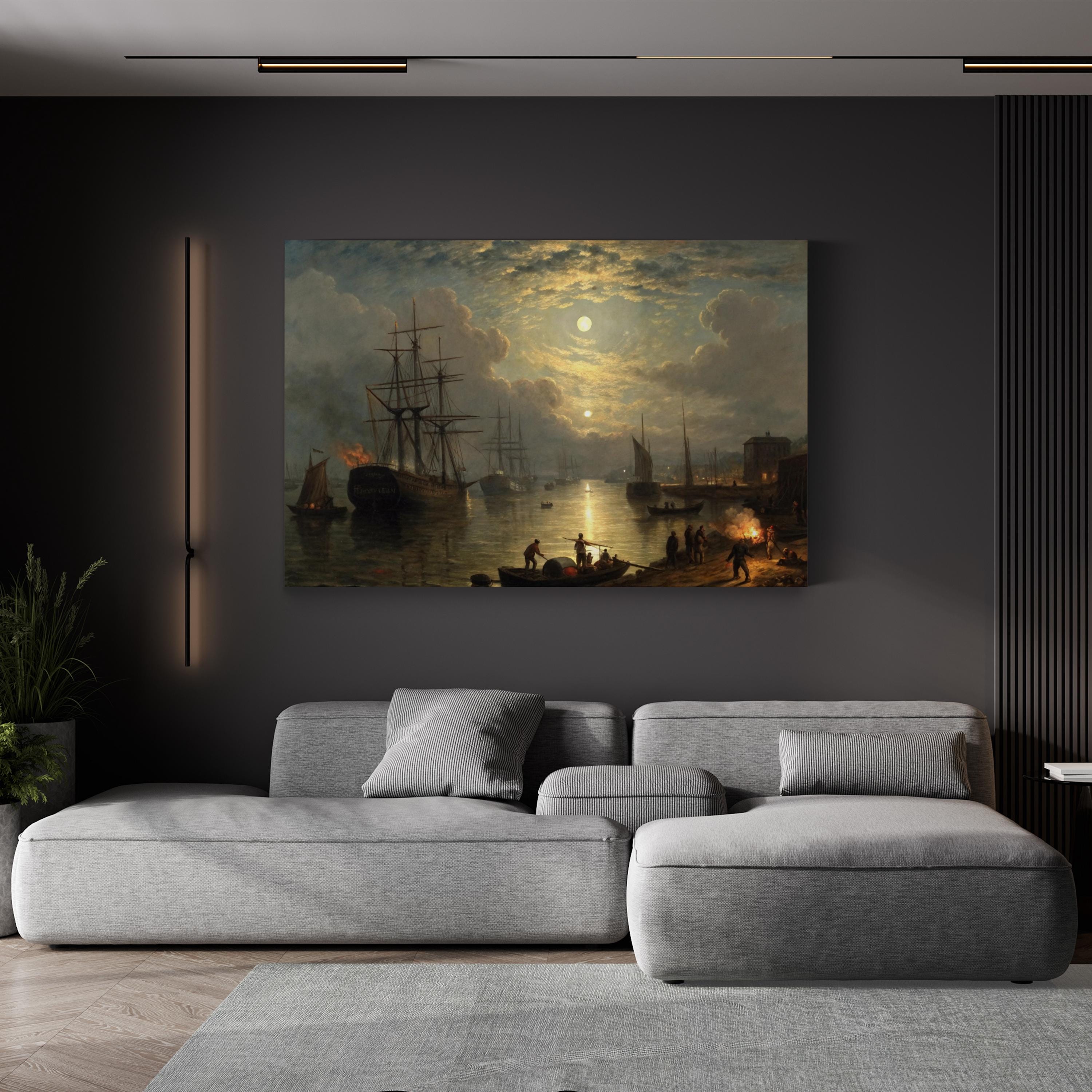 Keelmen Heaving Coals Canvas Print: Vintage Nautical Maritime Wall Art