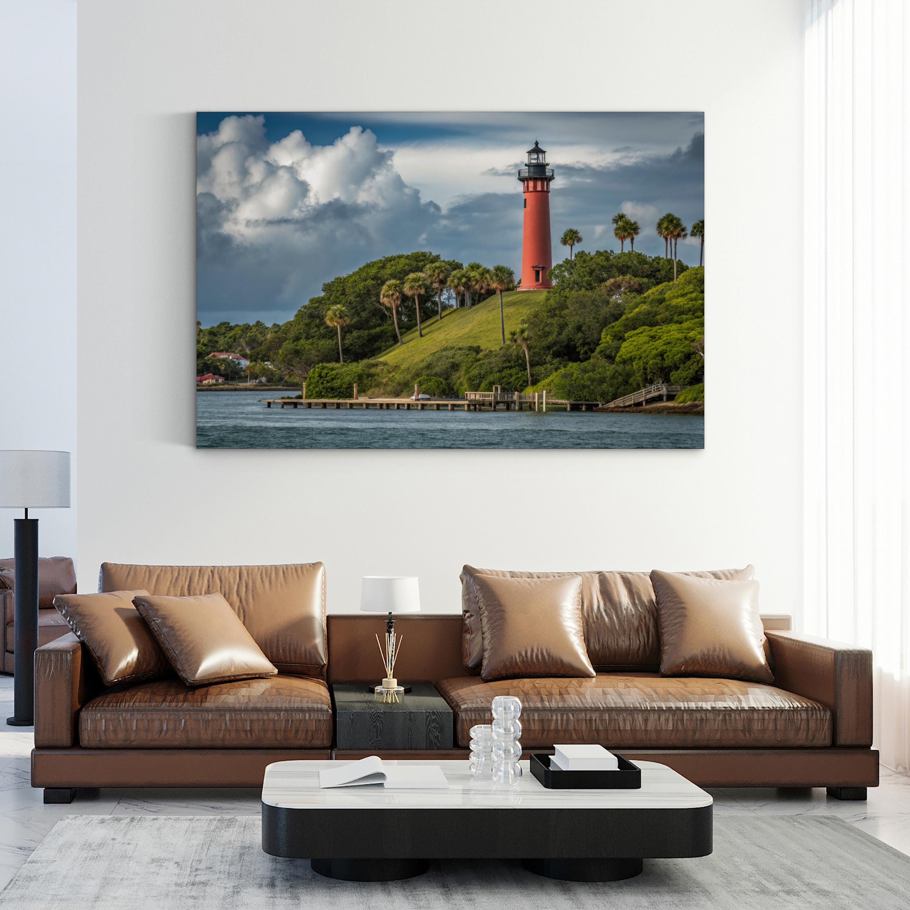 Jupiter Inlet Lighthouse Wall Art — Florida Coastal Landscape Canvas Print
